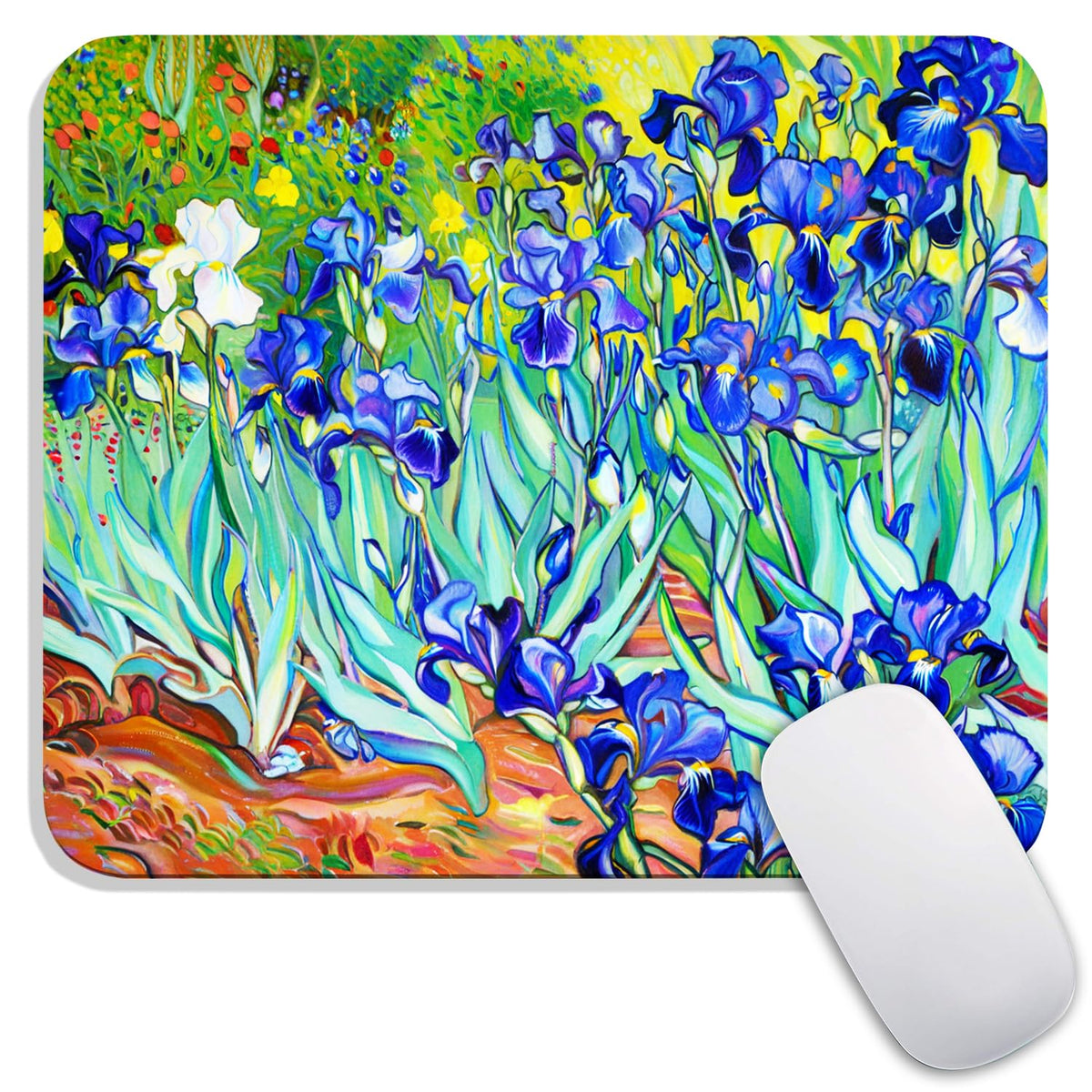 Square Mouse Pad Beautiful Flowers Plants, Personalized Premium-Textured Custom Mouse Mat Design, Washable Mousepad Cloth, Non-Slip Rubber Base Computer Mouse Pads for Wireless Mouse