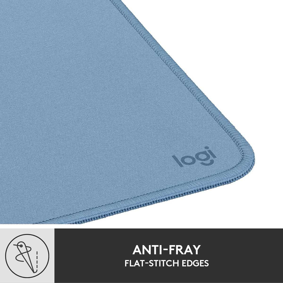 Logitech Studio Series Computer Mouse Pad - Blue Grey | Anti-slip rubber base, easy gliding surface, durable materials, portable design, for computers