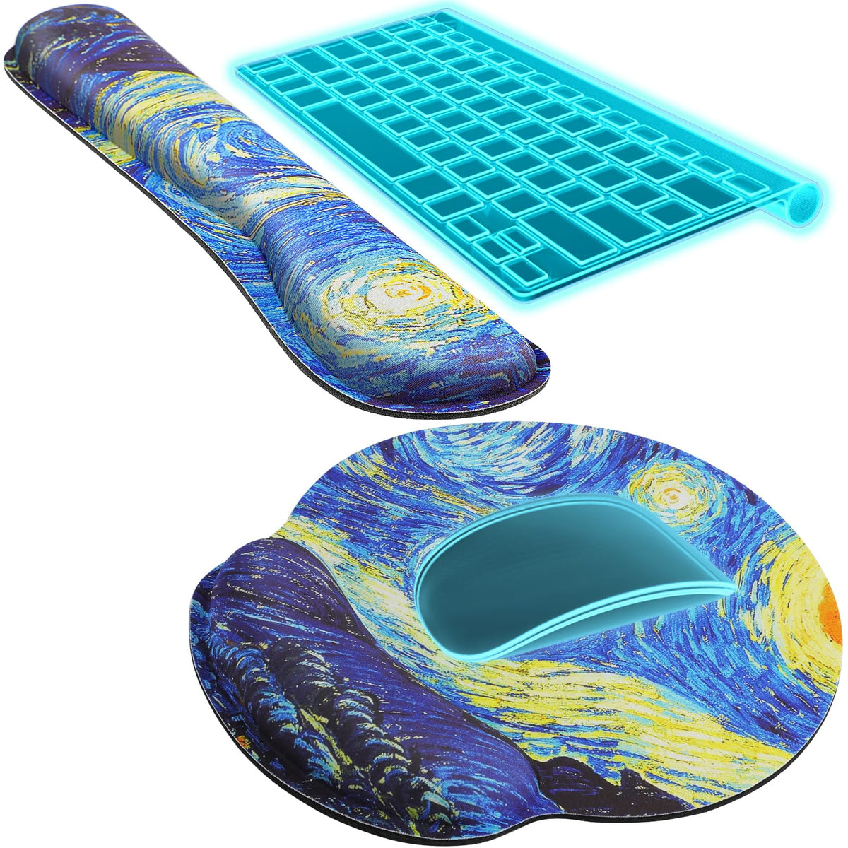 KTRIO Keyboard Wrist Rest & Mouse Pad with Wrist Rest, Black | Memory Foam Wrist Support, Ergonomic Design, Non-Slip Base, Office and Home Use
