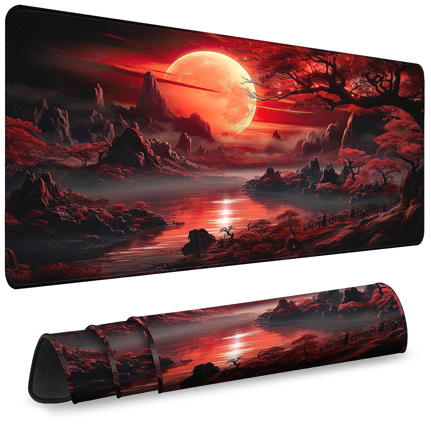 Mouse Pad Gaming - Desk Mat for Keyboard and Mouse - Large Mouse Pads for Desk, Gaming Mousepad with Non-Slip Base, Desks Pad (31.5" X 11.8") for Game, Office and Home