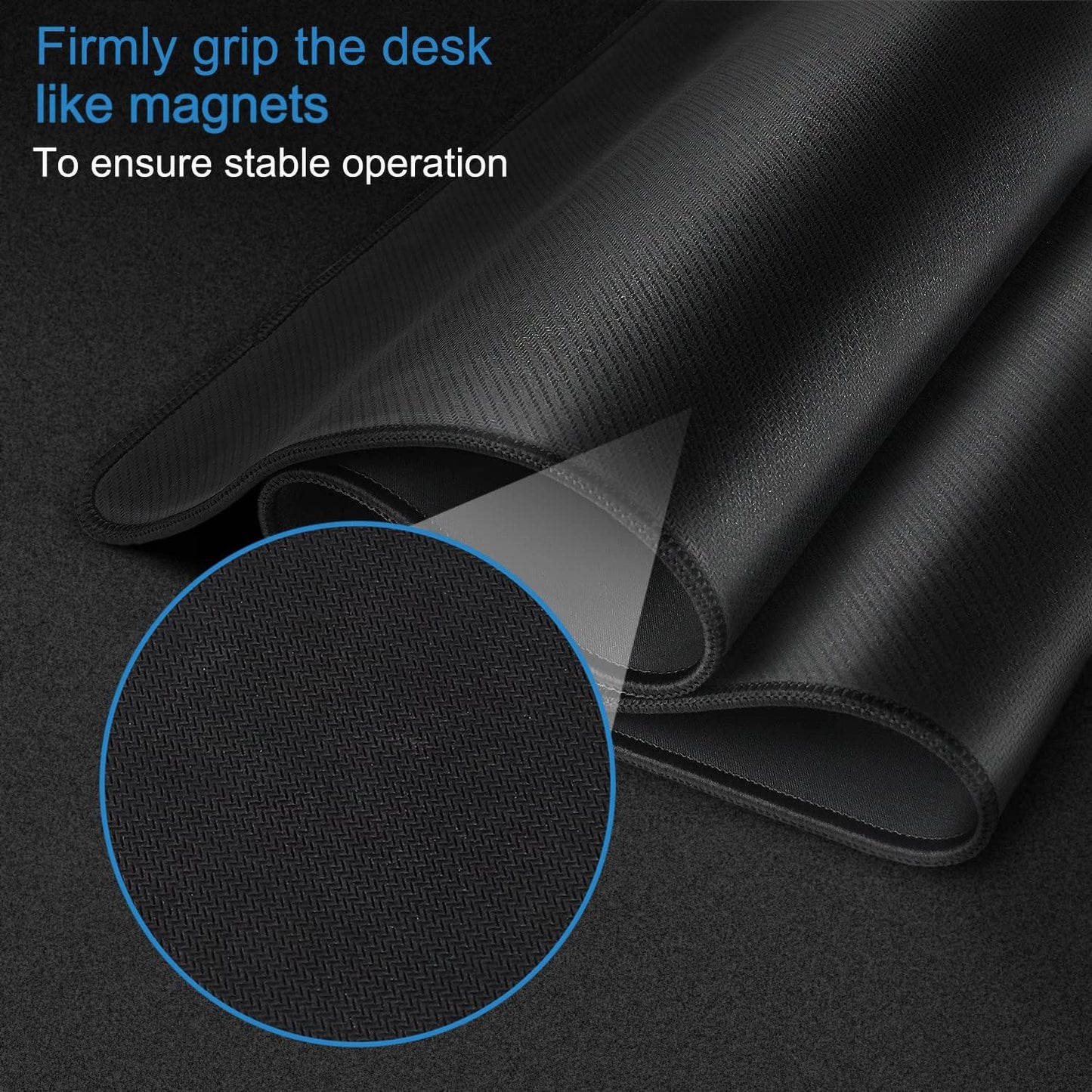 Mouse Pad Gaming, Extra Large Mousepad with Stitched Edges, Non-Slip Base | Large MousePad, Premium Microfiber Cloth Surface, Waterproof Keyboard Desk Mat for Home Office Gaming, 31.5 x 11.8 in, Black