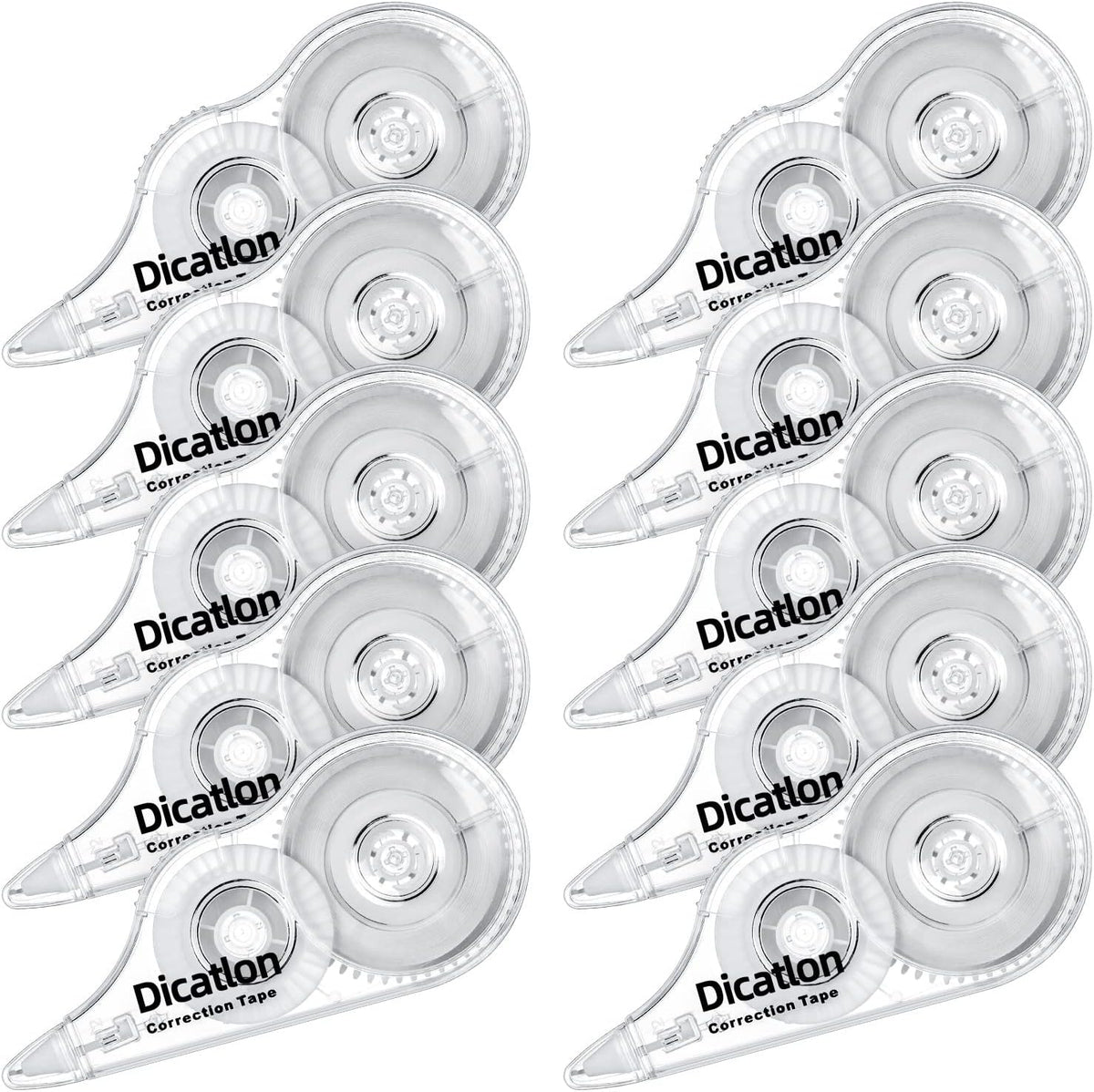 White Correction Tape 10 Pack, Easy Use Roller Applicator, Instant Dry, Jam Free PET Film, Smooth Precise Corrections for School, Office, Home,1/5" X39Ft