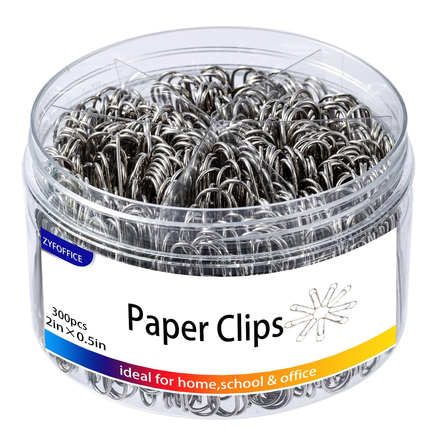 Pastel Jumbo Paper Clips, 2 Inch (50 mm) | 300pcs, Soft Color Clips, For Paperwork, Home, School and Office Use
