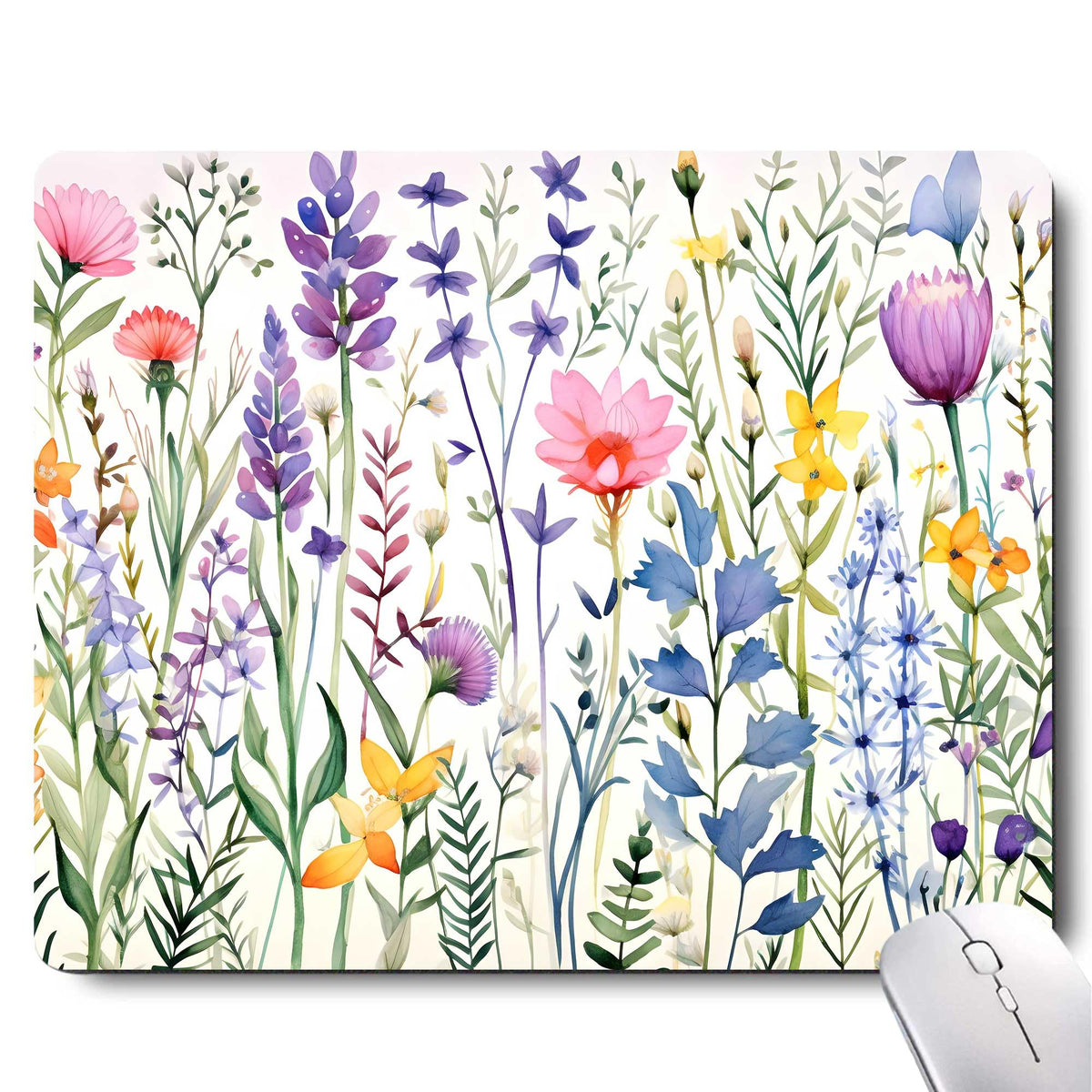 Gorgeous Flowers Plants Mouse Pad,Pink Floral Rose Mouse Pads for Desk,Soft Computer Mouse Mat Cute Mousepad Cloth Computer Mouse Pads for Women,Square Waterproof Non-Slip Rubber Base MousePads