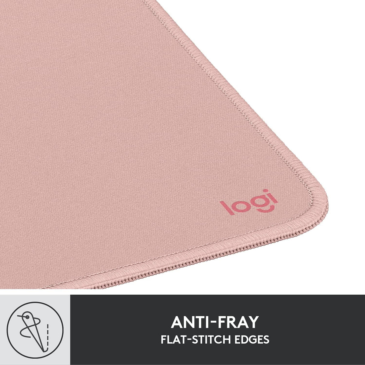 Logitech Studio Series Computer Mouse Pad - Darker Rose | Anti-slip rubber base, easy gliding surface, durable materials, portable design, for computers