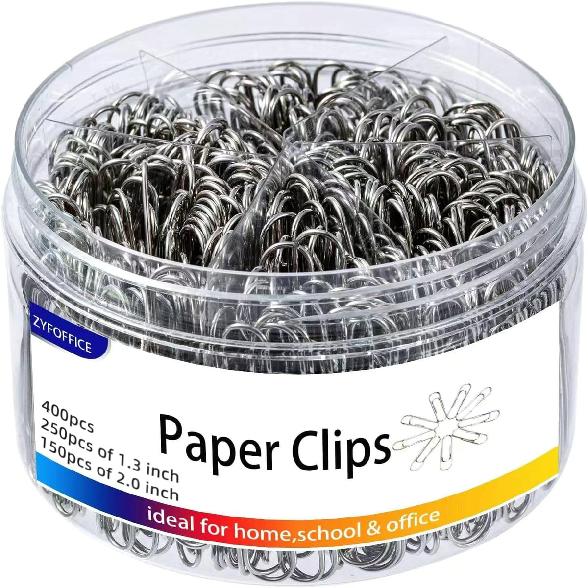 Pastel Jumbo Paper Clips, 2 Inch (50 mm) | 300pcs, Soft Color Clips, For Paperwork, Home, School and Office Use