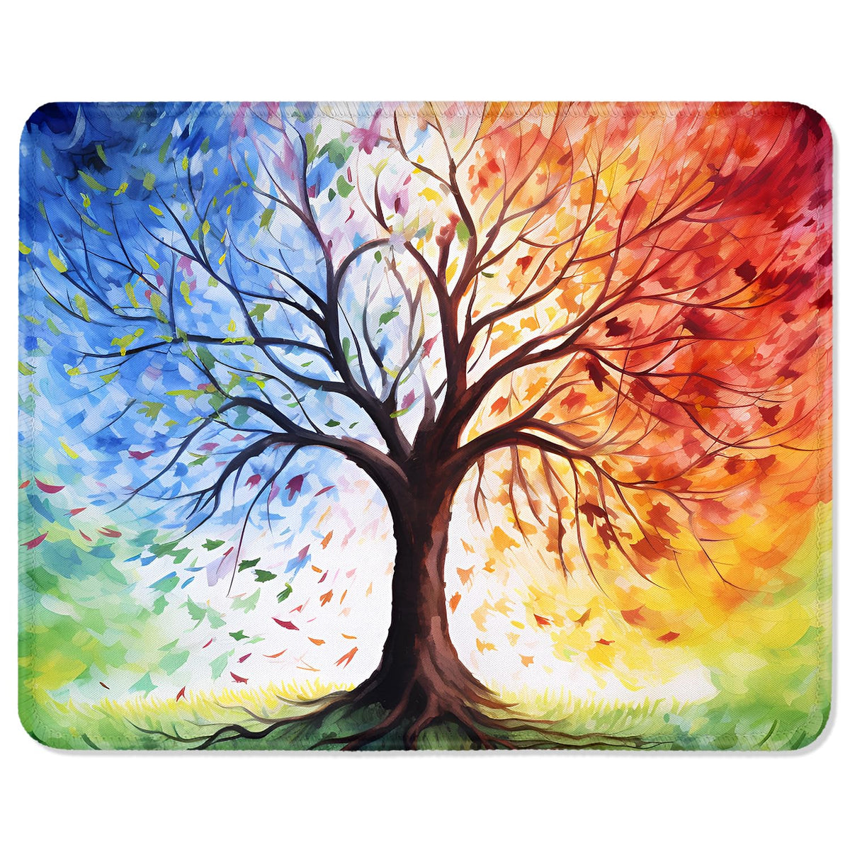 ITNRSIIET Mouse Pad with Stitched Edge Premium Textured Smooth Precise Operation Waterproof Washable Non-Slip Rubber Base Desktop Protection Mat, 10.2×8.3×0.12 inches, Palm Texture