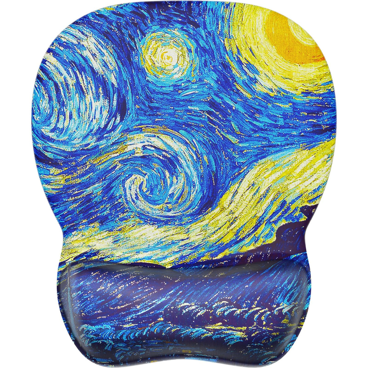 MROCO Ergonomic Mouse Pad with Gel Wrist Rest, 9.4 x 8.1 in, Black | Ergonomic Shape Design for Pain Relief, Cooling Feel Gel Cushioning for Wrist Comfort, Smooth Lycra Surface, Non-Slip PU Base