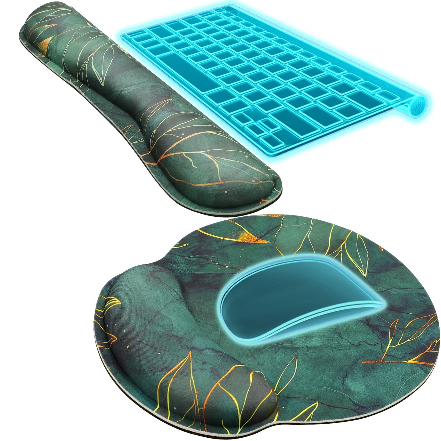 KTRIO Keyboard Wrist Rest & Mouse Pad with Wrist Rest, Black | Memory Foam Wrist Support, Ergonomic Design, Non-Slip Base, Office and Home Use