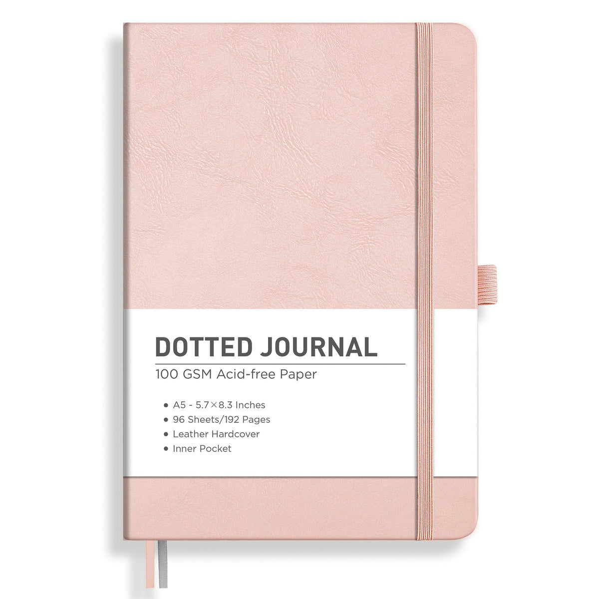 RETTACY Graph Grid Paper Notebook, 192 Pages, A5 Size (5.7'' x 8.3'') | 5 Squares per Inch, Leather Hardcover, 100 GSM Thick Paper, for School, Students, Math, Engineering (Light Green)