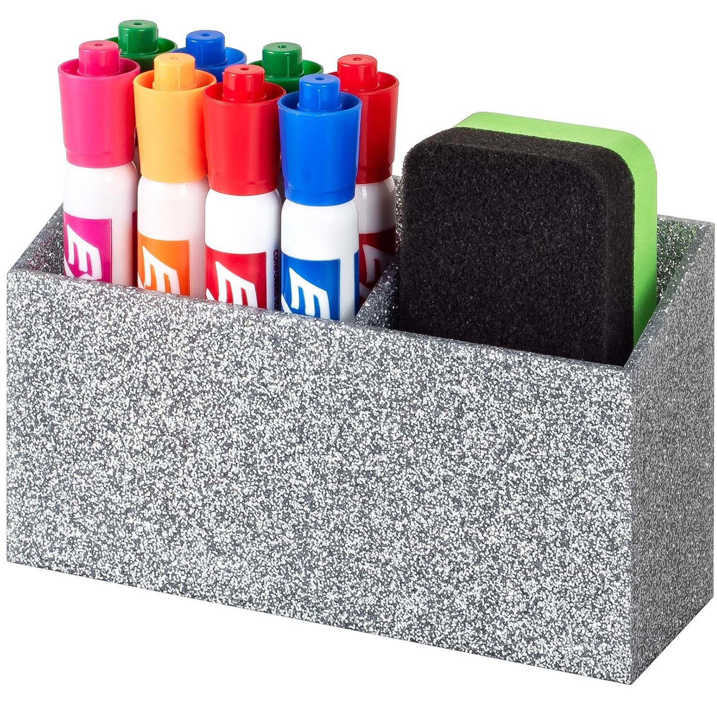 BEYGORM Magnetic Dry Erase Marker Holder for Whiteboard & Refrigerator | Non-slip Acrylic Pen Holder for Classroom, Fridge Magnet, Locker Organizer Accessories, Teacher & School Supplies(Clear)