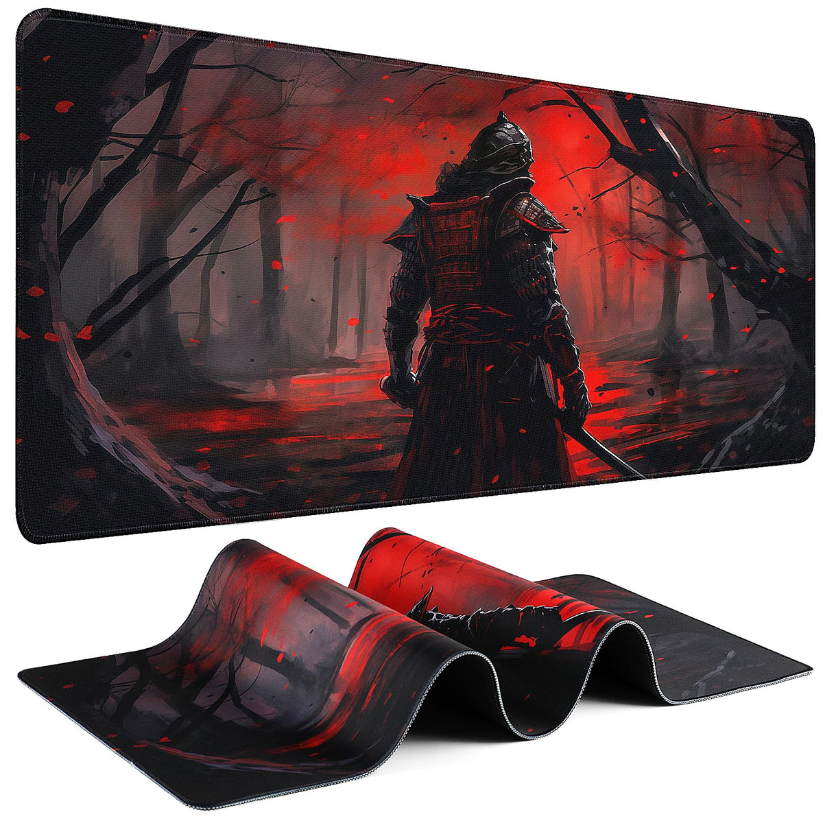 Mouse Pad Gaming - Desk Mat for Keyboard and Mouse - Kanagawa Large Mouse Pad for Desk, Japanese Sea Wave Mousepad (31.5 x 11.8inch) with Non-Slip Base, Desks Pad Mat for Game, Office and Home