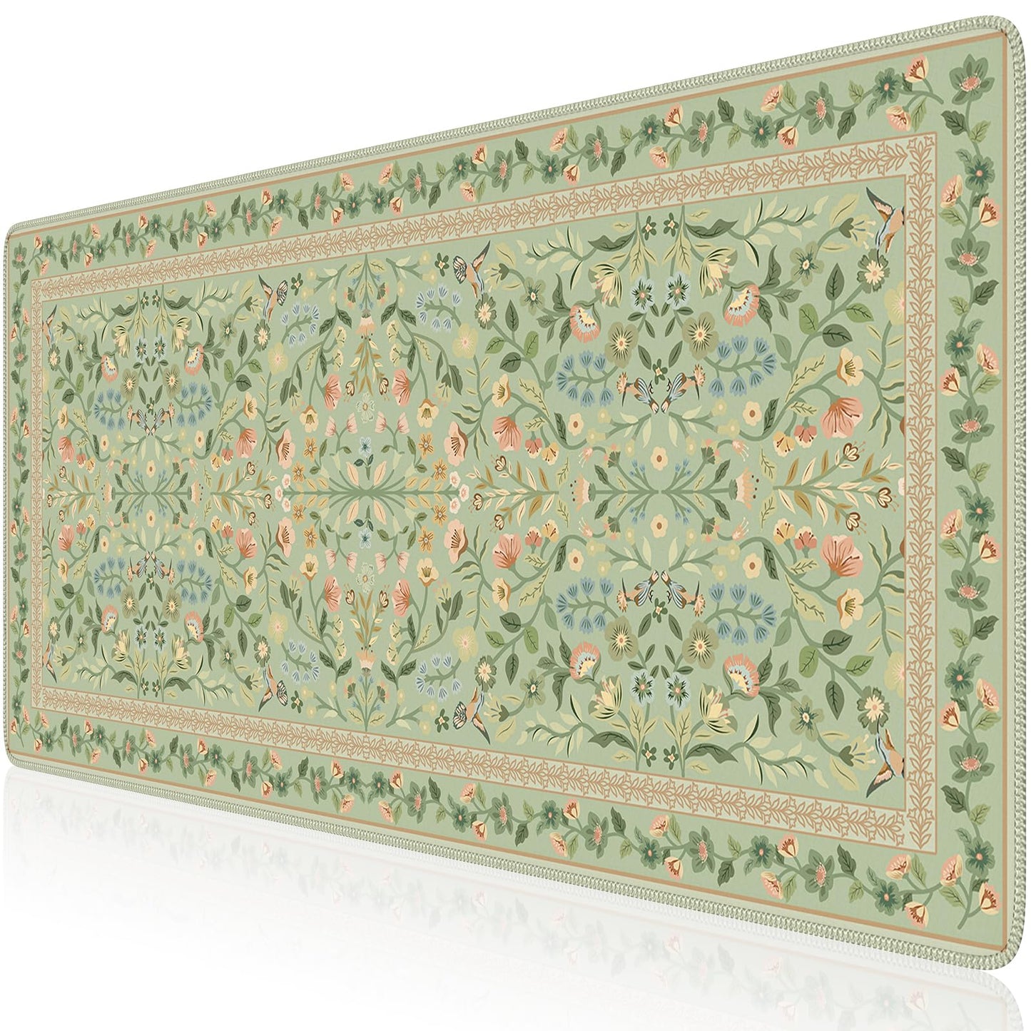iCasso Desk Mat,Mouse Pad for Office Decor,35.4x15.7in,Deep Green | Back to School Desk Pad Mat, Anti-Slip Big Mousepad with Stitched Edges for Computer Desktop,Smooth Water-Resistant