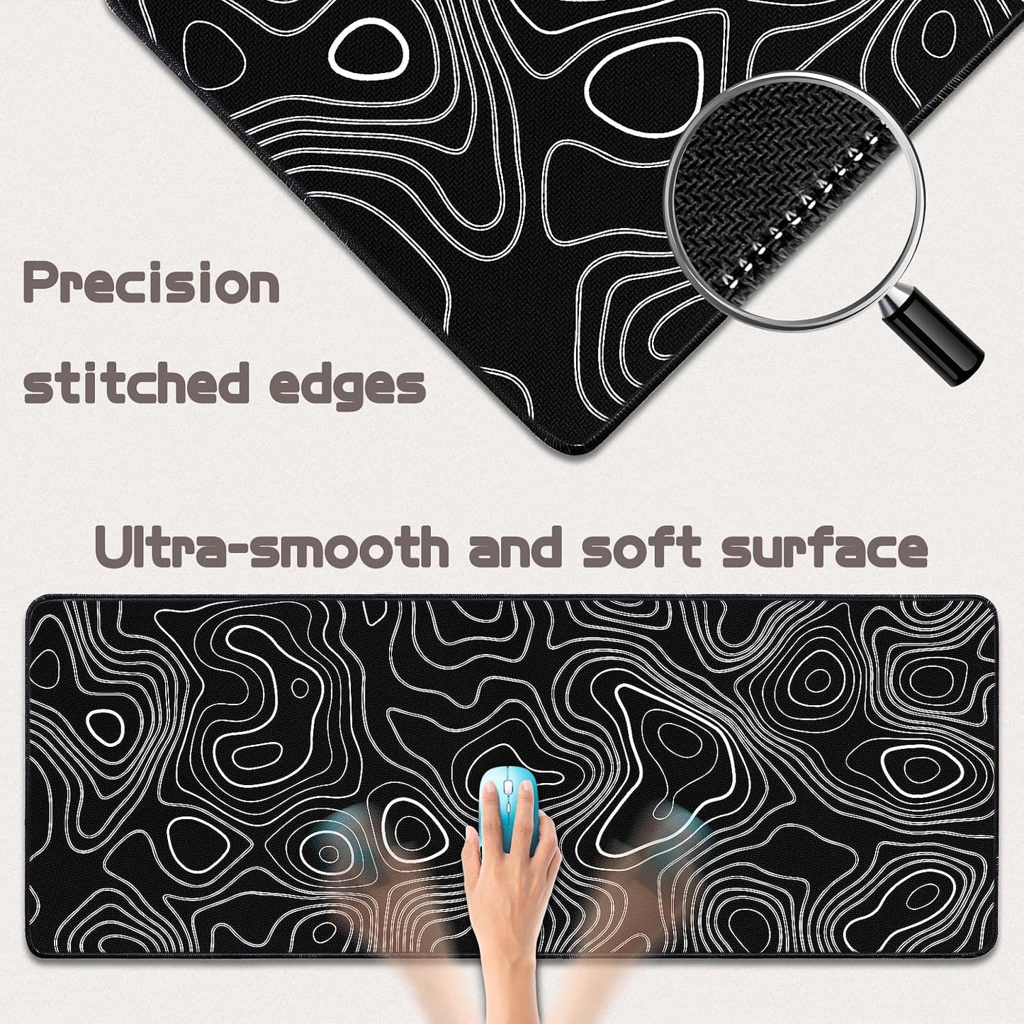 Mouse Pad Gaming - Desk Mat for Keyboard and Mouse - Large Mouse Pads for Desk, Gaming Mousepad with Non-Slip Base, Desks Pad (31.5" X 11.8") for Game, Office and Home