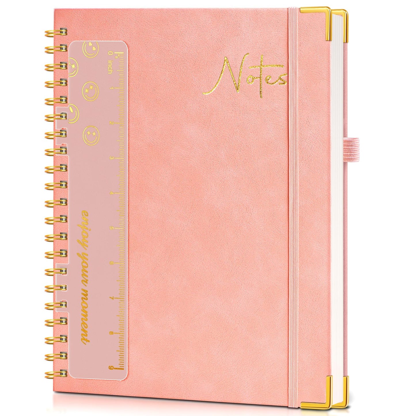 Hardcover Spiral Notebook Journal 8.5” x 11”, A4 Large Leather Notebooks for Women Men, Lined College Ruled Notebook, 50 Sheets/100 Pages, Spiral Bound Journals for Work School Note Taking, Green