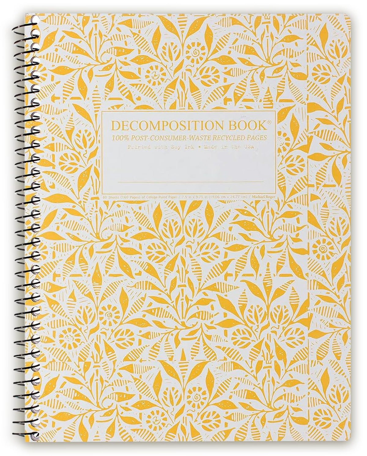 Decomposition Jellyfish College Ruled Spiral Notebook - 9.75 x 7.5 Journal with 160 Lined Pages - 100% Recycled Paper - Cute Notebooks for School Supplies, Home & Office - Made in USA
