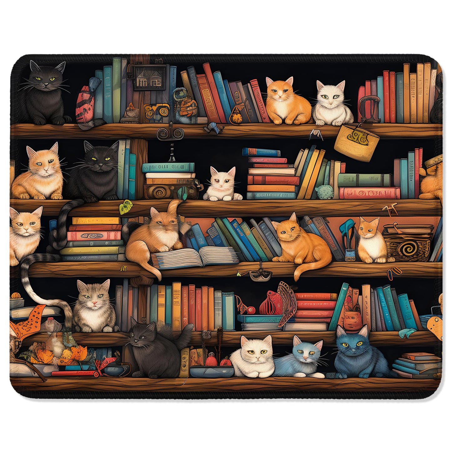 ITNRSIIET Mouse Pad with Stitched Edge Premium Textured Smooth Precise Operation Waterproof Washable Non-Slip Rubber Base Desktop Protection Mat, 10.2×8.3×0.12 inches, Palm Texture