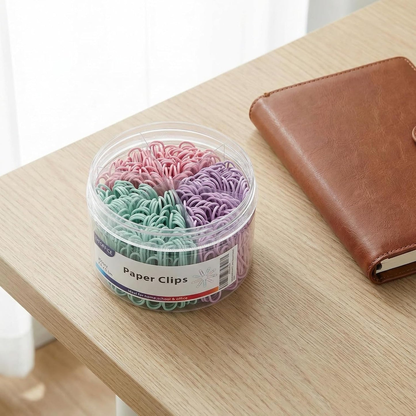 Pastel Jumbo Paper Clips, 2 Inch (50 mm) | 300pcs, Soft Color Clips, For Paperwork, Home, School and Office Use