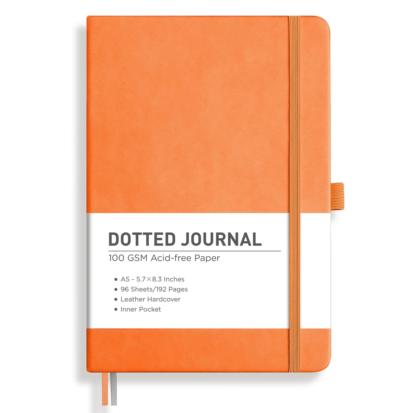 RETTACY Graph Grid Paper Notebook, 192 Pages, A5 Size (5.7'' x 8.3'') | 5 Squares per Inch, Leather Hardcover, 100 GSM Thick Paper, for School, Students, Math, Engineering (Light Green)
