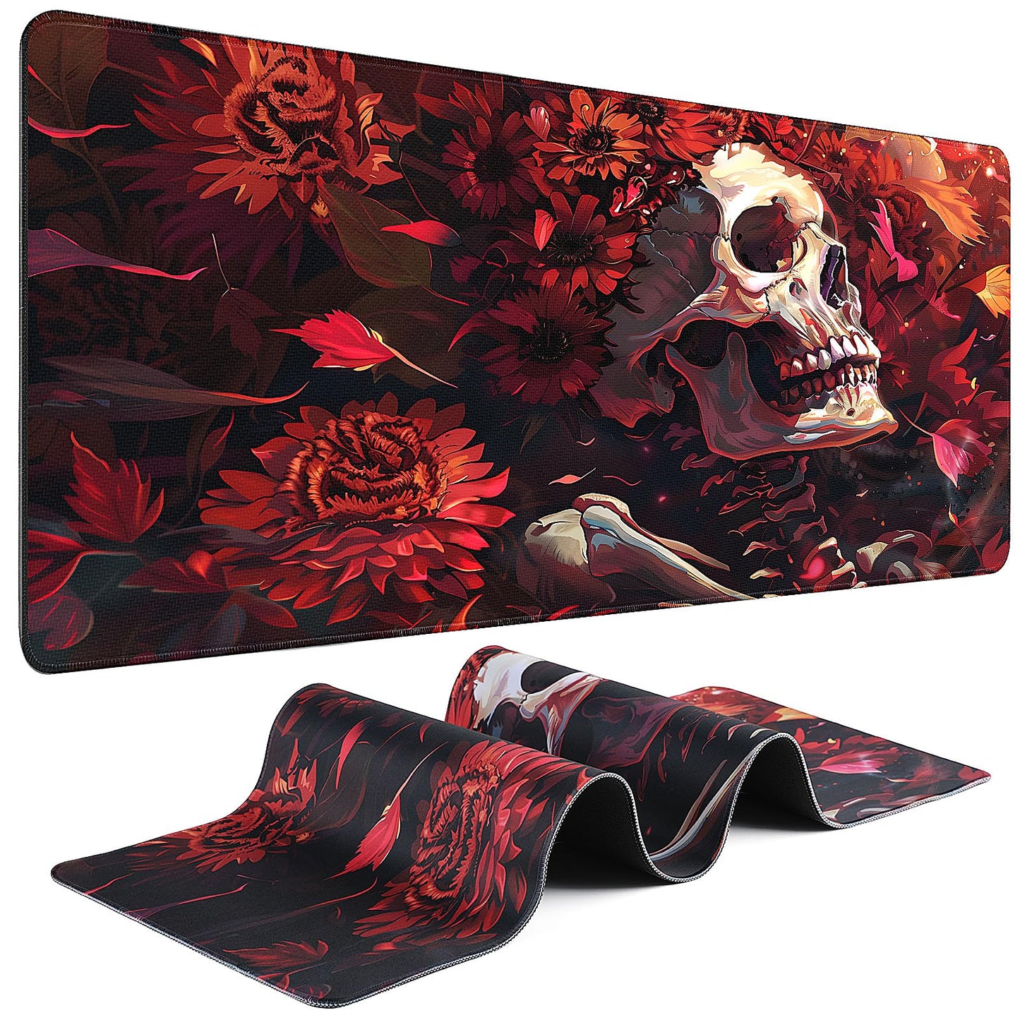 Mouse Pad Gaming - Desk Mat for Keyboard and Mouse - Kanagawa Large Mouse Pad for Desk, Japanese Sea Wave Mousepad (31.5 x 11.8inch) with Non-Slip Base, Desks Pad Mat for Game, Office and Home