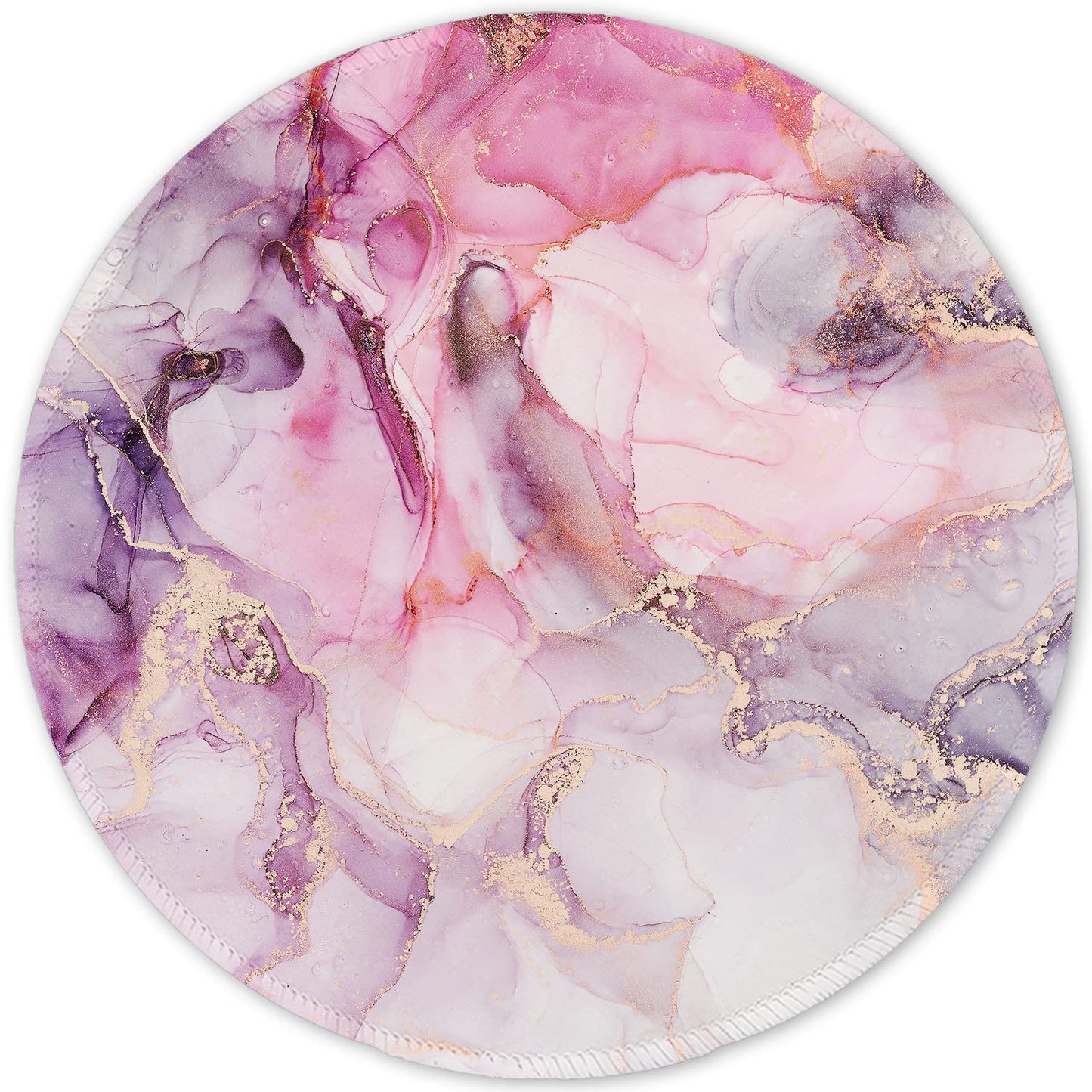 ITNRSIIET Marble Round Mouse Pad Pink Marble Customized Premium-Textured Washable Desktop Protection Mouse Mat with Non-Slip Rubber Base 7.87×7.87×0.12 inches, Pink Marble