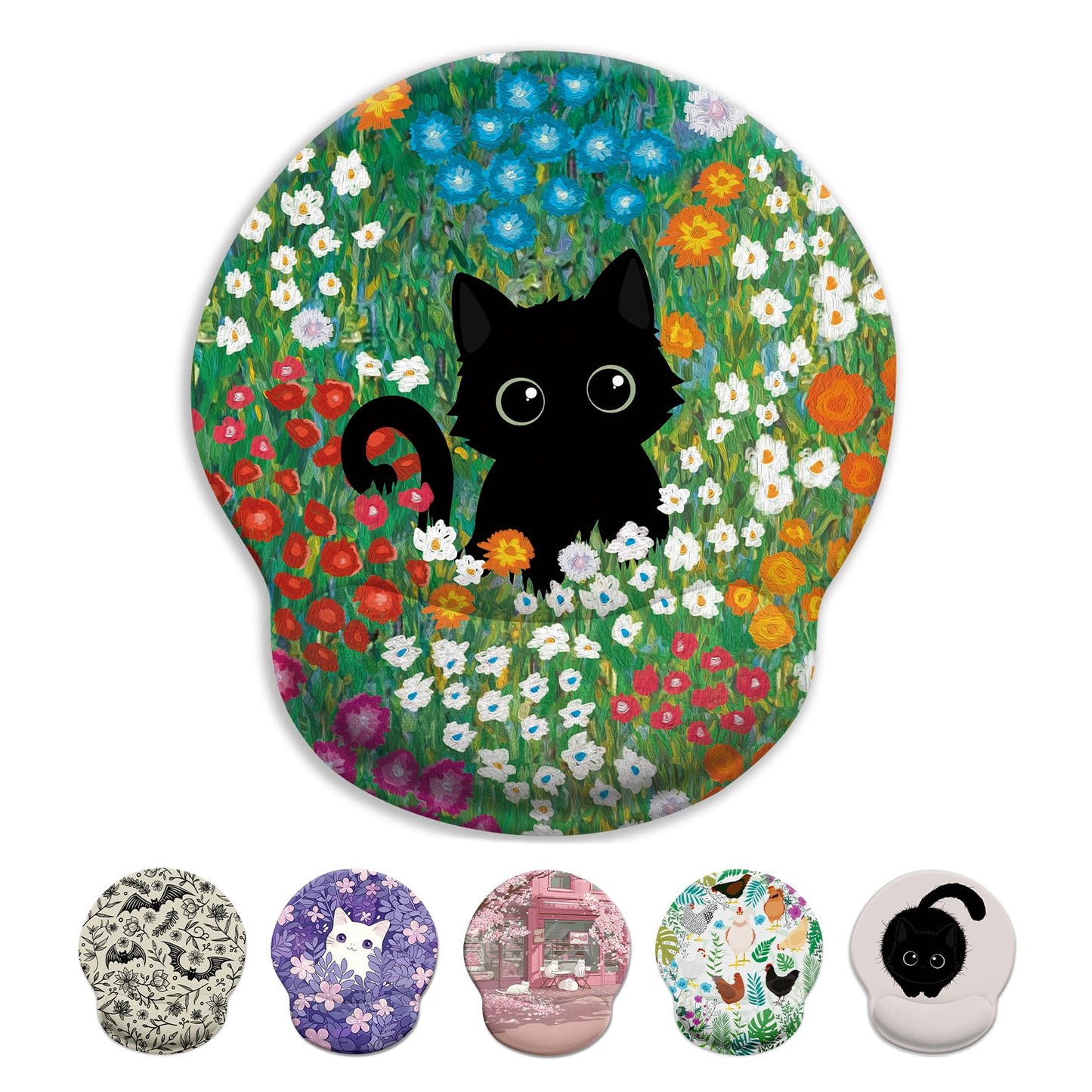 LIMKRIAN Funny Ergonomic Mouse Pad with Wrist Rest, Cat Desk Decor Gifts | Comfort Wrist Support, Cooling Gel Eases Wrist Pain, Non-Slip PU Base, Gaming Computer Cute Office Desk Accessories Supplies