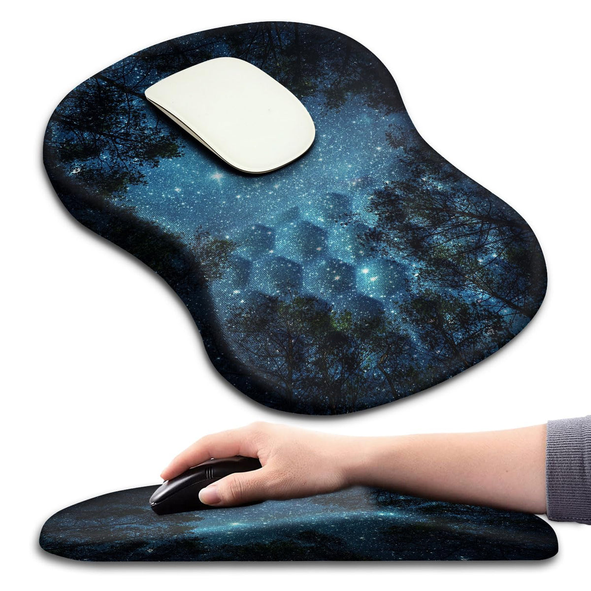Mouse Pad Wrist Support, Ergonomic Mouse Pad with Massage Dot, Comfortable Computer Mouse Pad for Laptop, Wrist Rest Pain Relief Mousepad with Non-Slip PU Base for Office & Home, 12 x 8 in