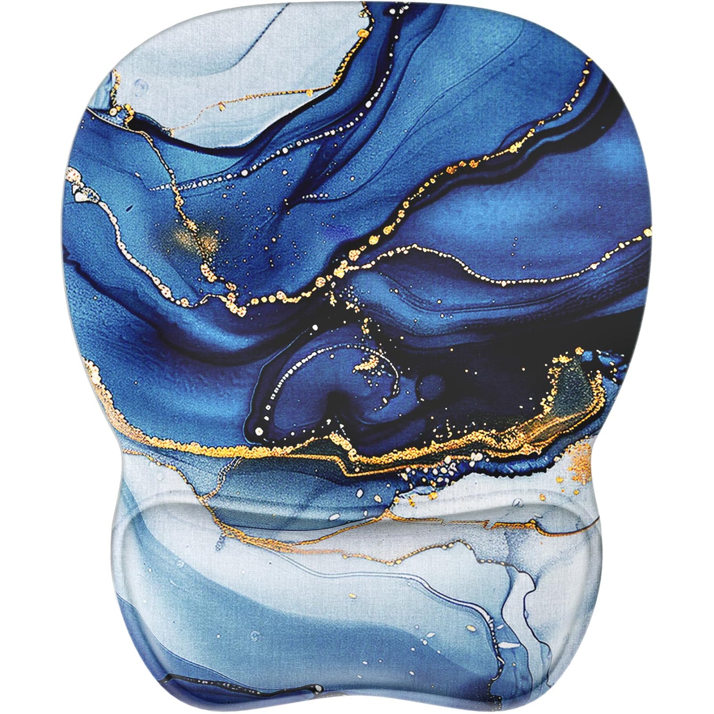 MROCO Ergonomic Mouse Pad with Gel Wrist Rest, 9.4 x 8.1 in, Cloud Forest | Ergonomic Shape Design, Multiple Pattern Options, Gel Wrist Comfort, Smooth Lycra Surface, Non-Slip PU Base