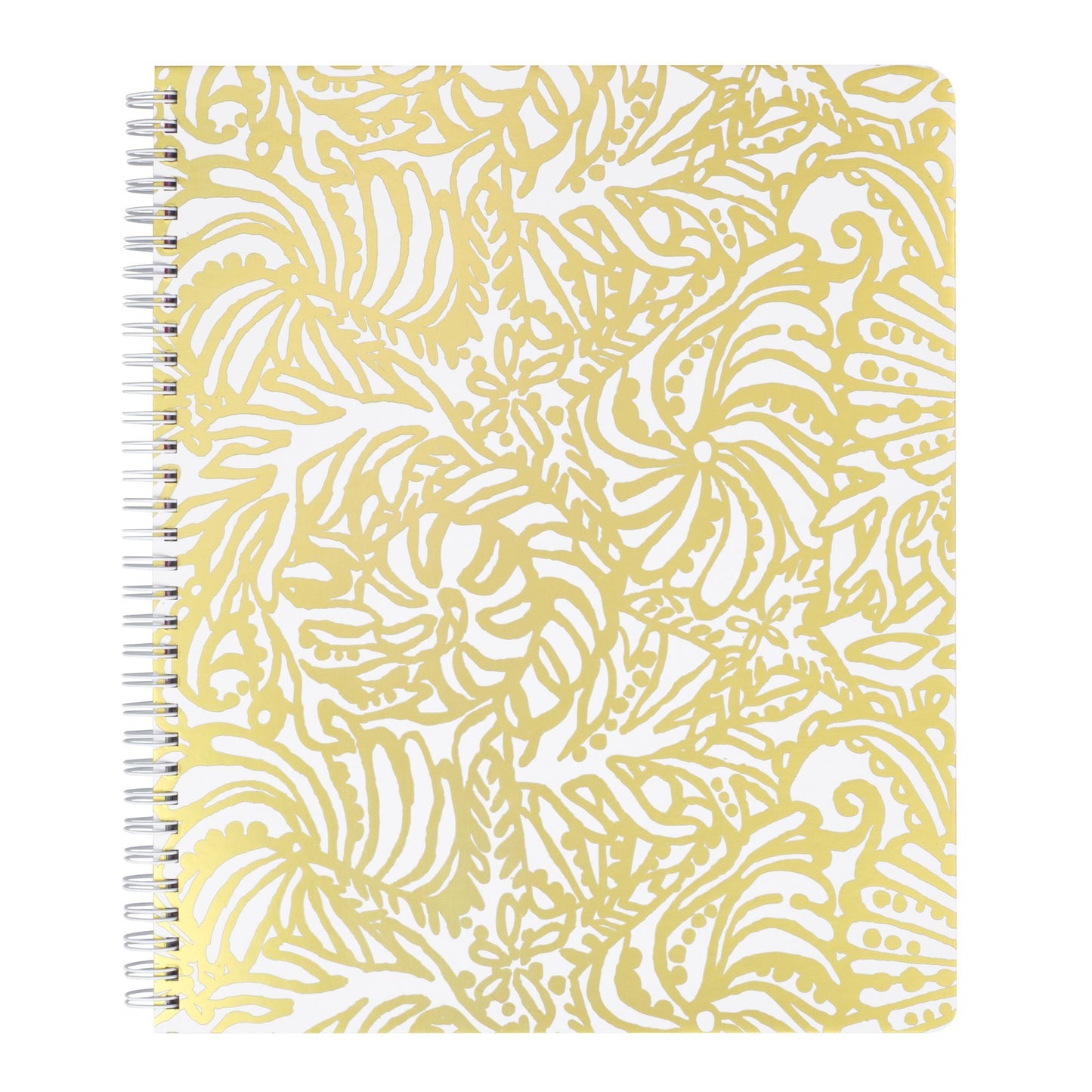 Lilly Pulitzer Large Notebook, Cabana Cocktail | 11" x 9.5" Blue Spiral Journal with Durable Hardcover, 160 College Ruled Pages, Metal Spiral, and Pocket Page