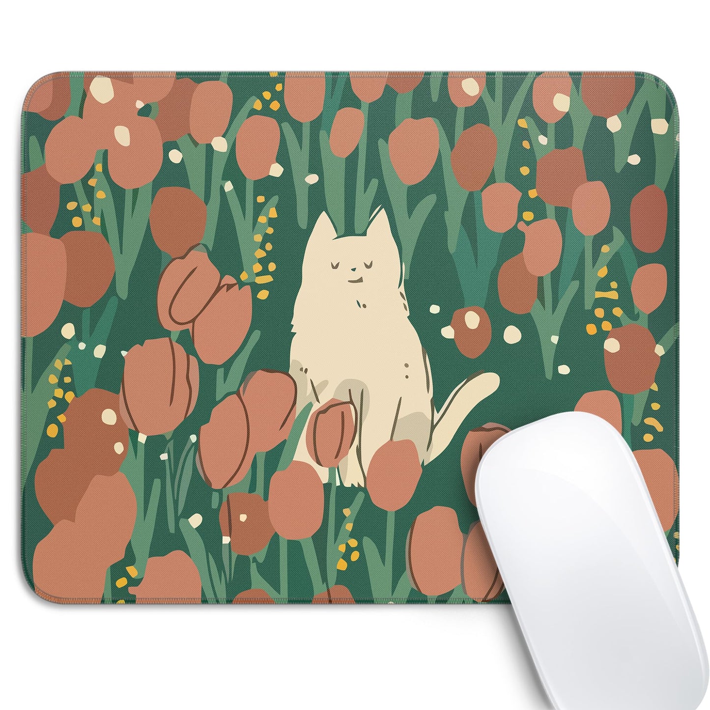 Cute Black Cat Mouse Pad,Kawaii Anime Cat Mouse Pads for Wireless Mouse Desk Accessories,10"X8" Travel Mousepad with Non-Slip Rubber Base, Stitched Edge Mouse Pads for Desk,Computers,Laptop,Office