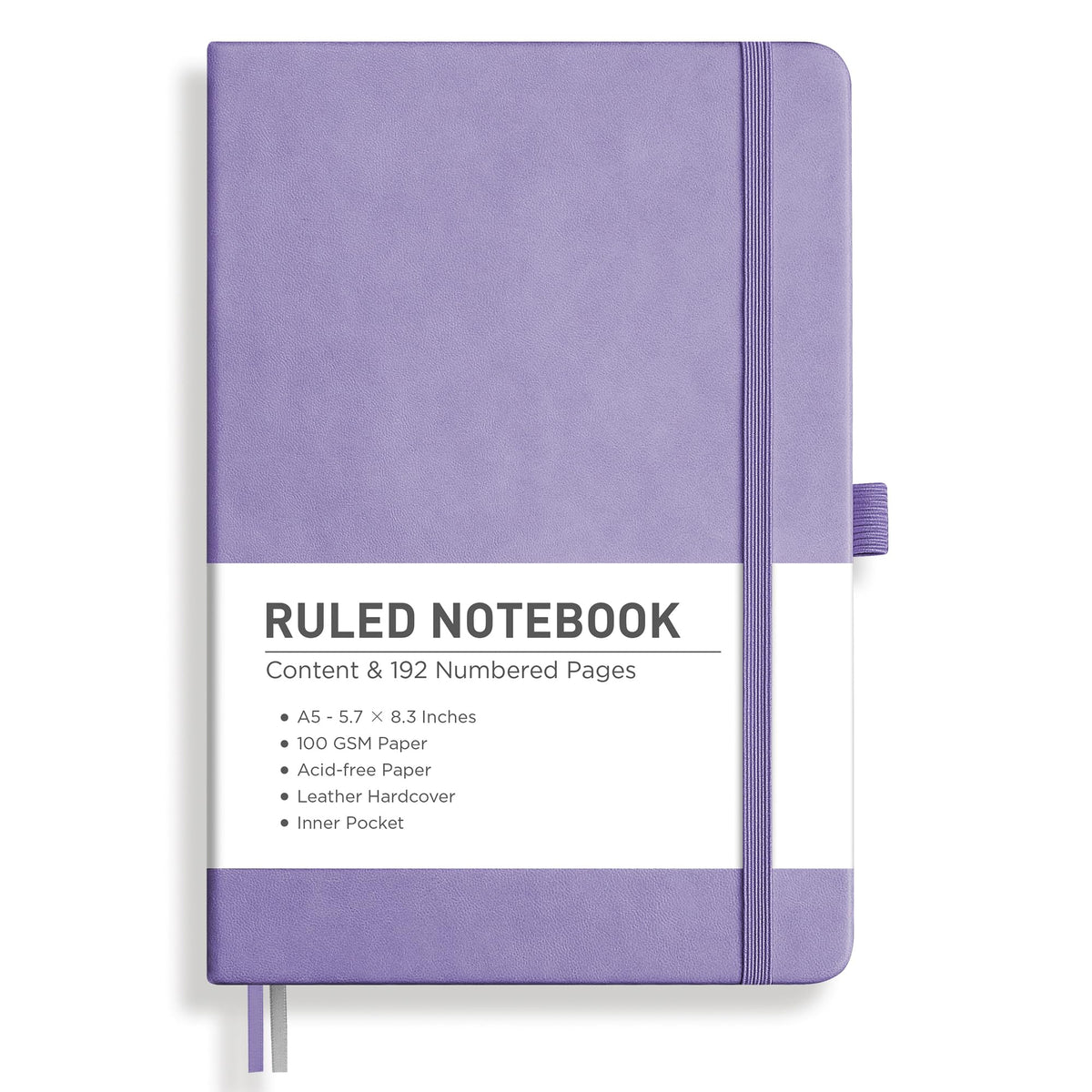 RETTACY Graph Grid Paper Notebook, 192 Pages, A5 Size (5.7'' x 8.3'') | 5 Squares per Inch, Leather Hardcover, 100 GSM Thick Paper, for School, Students, Math, Engineering (Light Green)