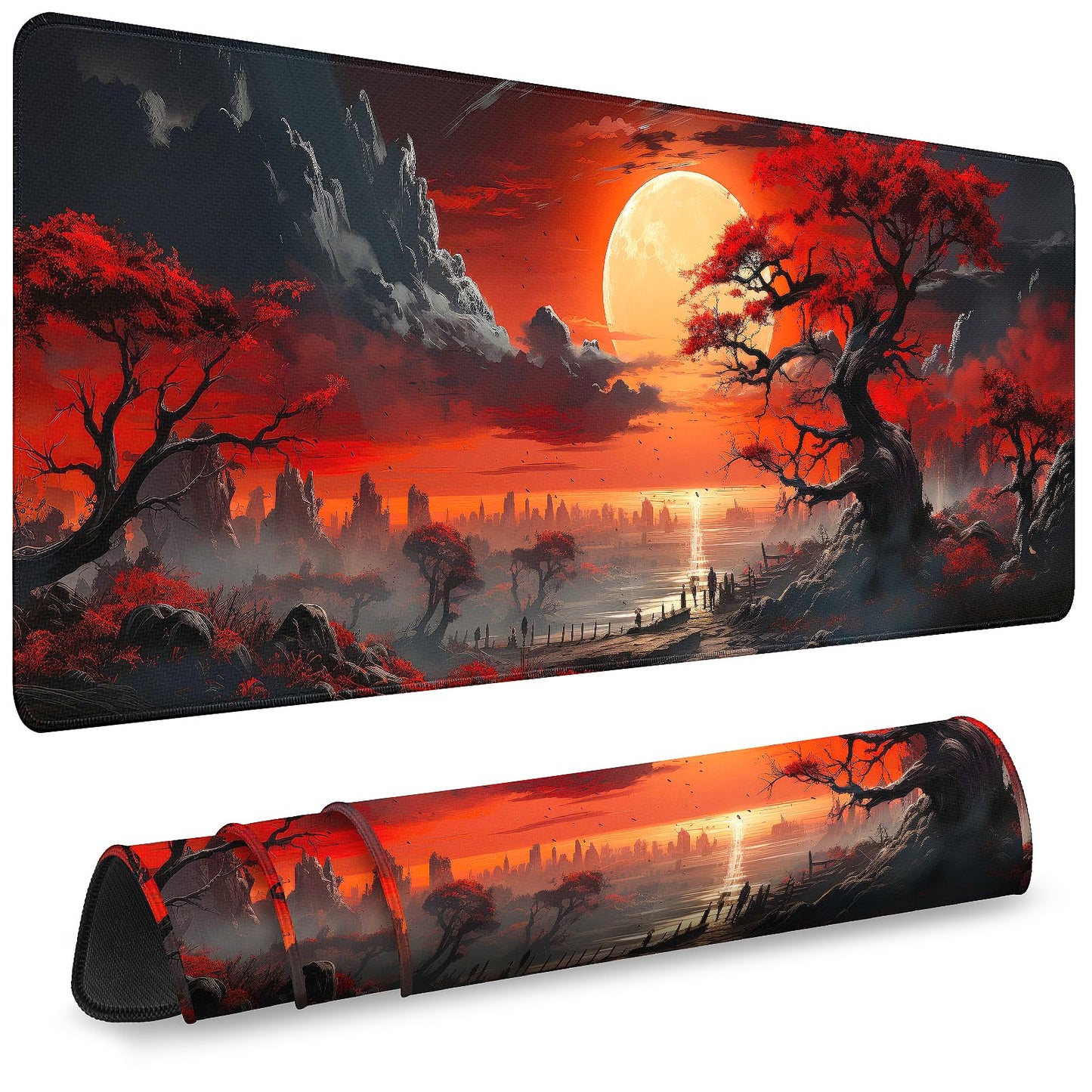 Mouse Pad Gaming - Desk Mat for Keyboard and Mouse - Large Mouse Pads for Desk, Gaming Mousepad with Non-Slip Base, Desks Pad (31.5" X 11.8") for Game, Office and Home