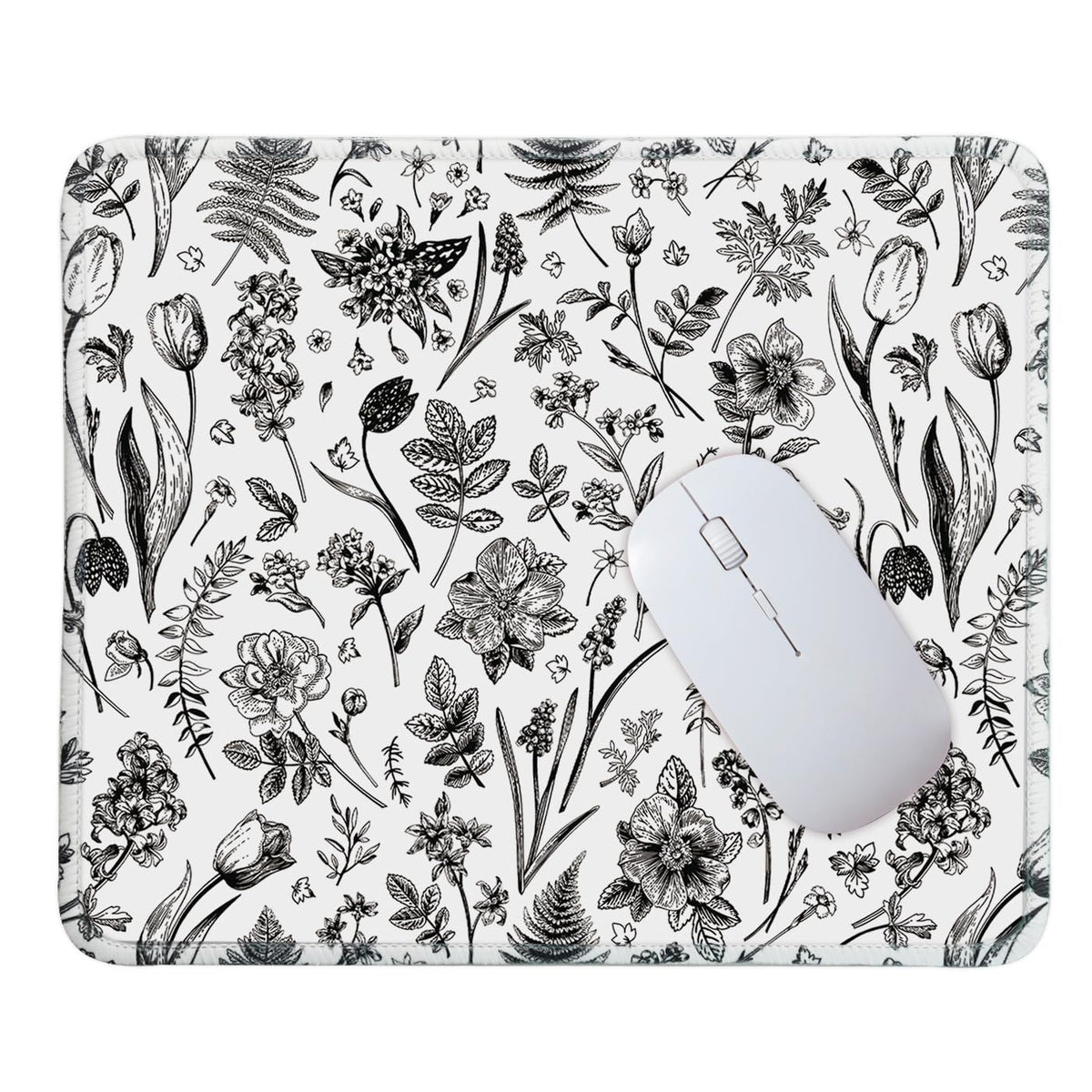 Mouse Pad for Desk with Stitched Edge, Premium Cute Washable Mouse Pads. Computer Mousepad with Non-Slip Rubber Base, Mousepads for Laptop, 9.25x7.75x0.12 inch (Pink Stripes)