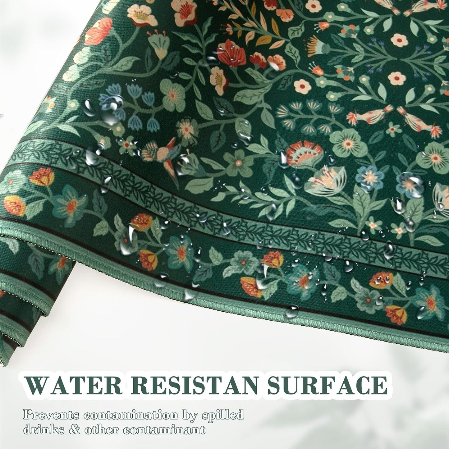 iCasso Desk Mat,Mouse Pad for Office Decor,35.4x15.7in,Deep Green | Back to School Desk Pad Mat, Anti-Slip Big Mousepad with Stitched Edges for Computer Desktop,Smooth Water-Resistant