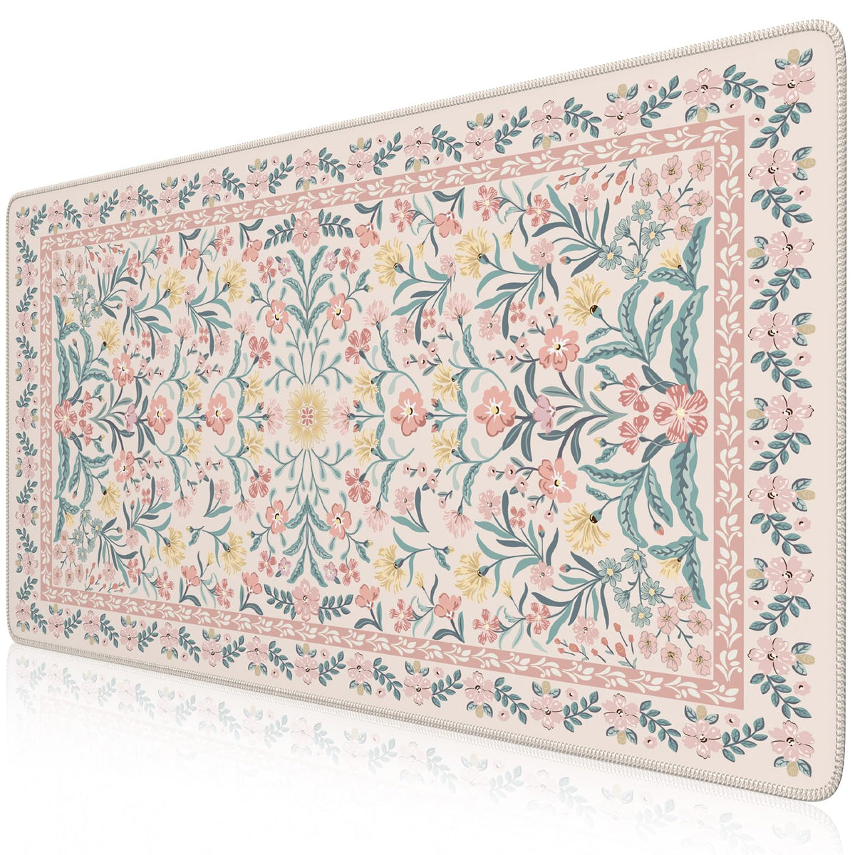 iCasso Desk Mat,Mouse Pad for Office Decor,35.4x15.7in,Deep Green | Back to School Desk Pad Mat, Anti-Slip Big Mousepad with Stitched Edges for Computer Desktop,Smooth Water-Resistant