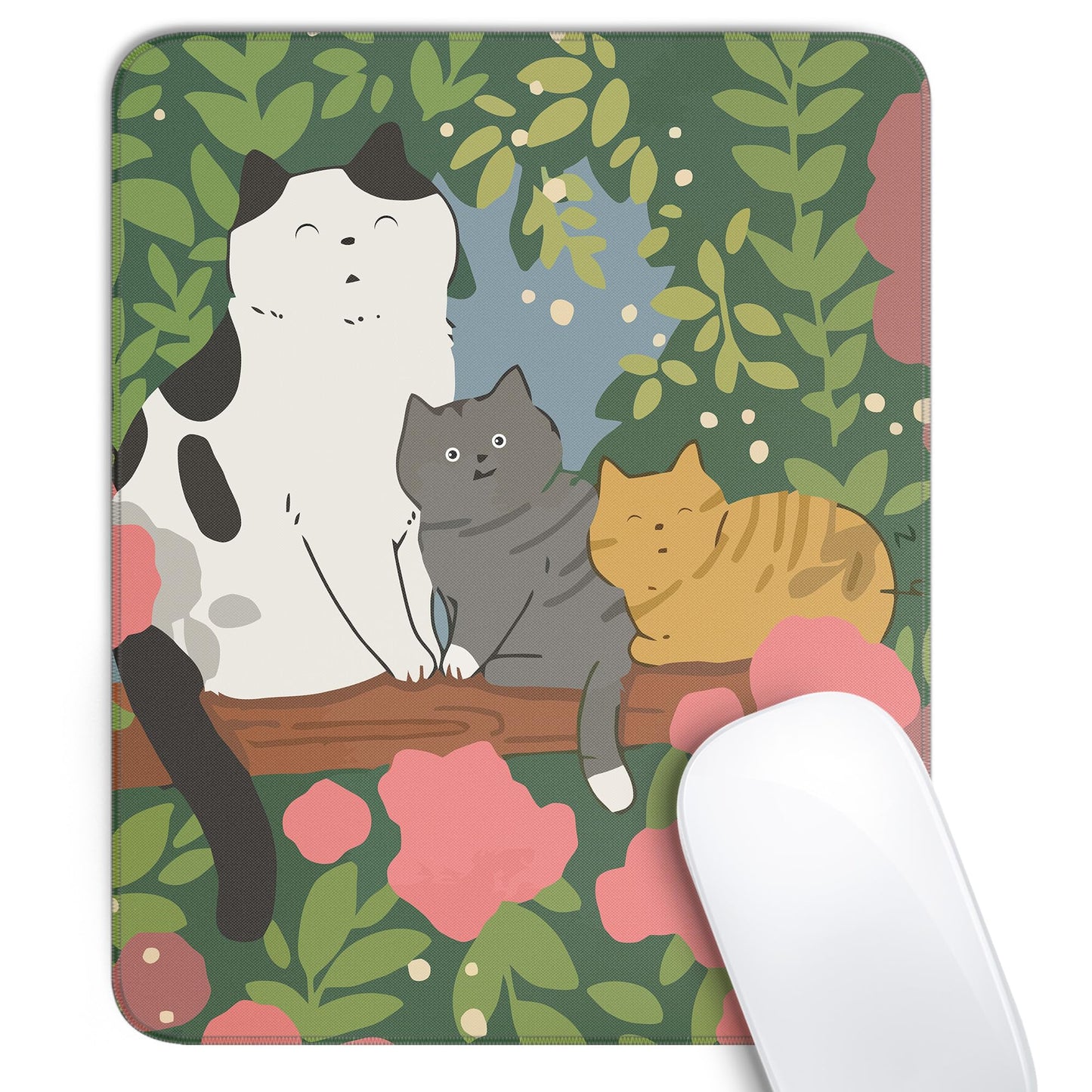 Cute Black Cat Mouse Pad,Kawaii Anime Cat Mouse Pads for Wireless Mouse Desk Accessories,10"X8" Travel Mousepad with Non-Slip Rubber Base, Stitched Edge Mouse Pads for Desk,Computers,Laptop,Office