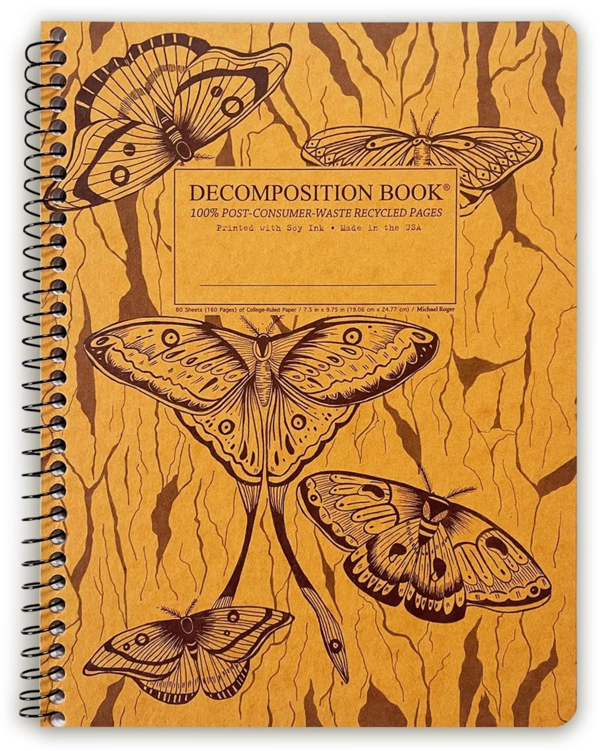 Decomposition Jellyfish College Ruled Spiral Notebook - 9.75 x 7.5 Journal with 160 Lined Pages - 100% Recycled Paper - Cute Notebooks for School Supplies, Home & Office - Made in USA