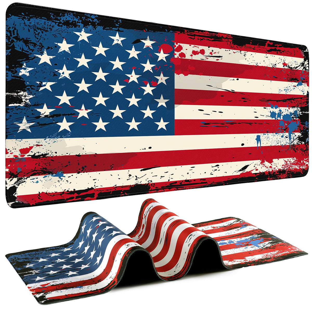 Mouse Pad Gaming - Desk Mat for Keyboard and Mouse - Kanagawa Large Mouse Pad for Desk, Japanese Sea Wave Mousepad (31.5 x 11.8inch) with Non-Slip Base, Desks Pad Mat for Game, Office and Home