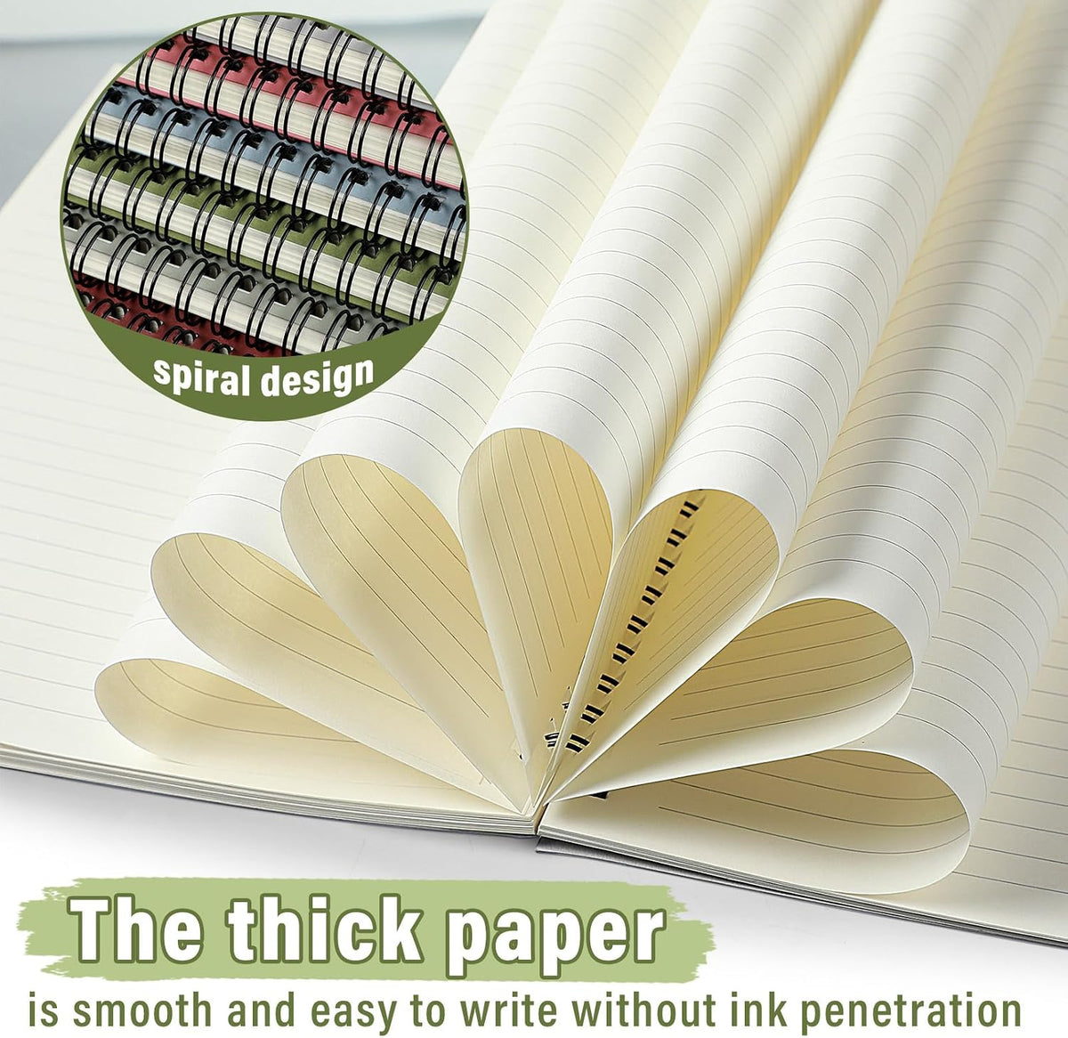 6 Pack Spiral Notebook 10.5x7.45 Notebook,Fresh,Morandi | B5 Spiral College Ruled Notebook,140 Page Journal, Writing Kraft Cover Lined Notepad for Office School Journaling