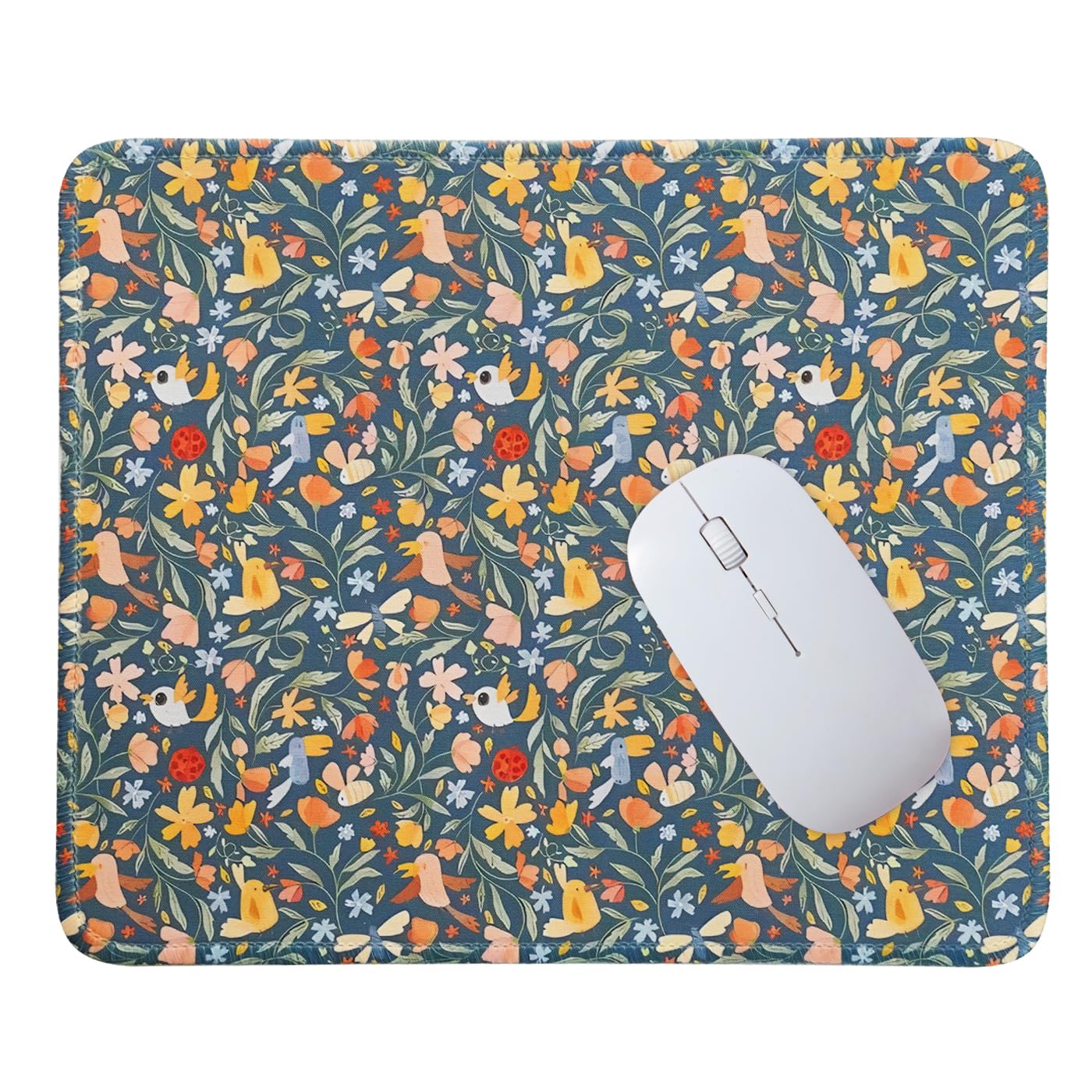 Mouse Pad for Desk with Stitched Edge, Premium Cute Washable Mouse Pads. Computer Mousepad with Non-Slip Rubber Base, Mousepads for Laptop, 9.25x7.75x0.12 inch (Pink Stripes)