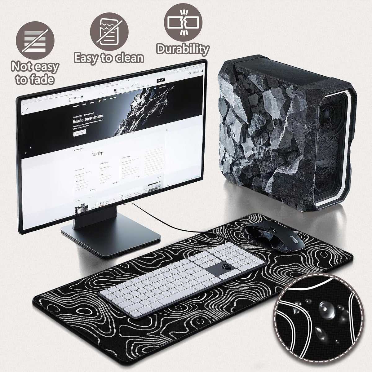 Mouse Pad Gaming - Desk Mat for Keyboard and Mouse - Large Mouse Pads for Desk, Gaming Mousepad with Non-Slip Base, Desks Pad (31.5" X 11.8") for Game, Office and Home
