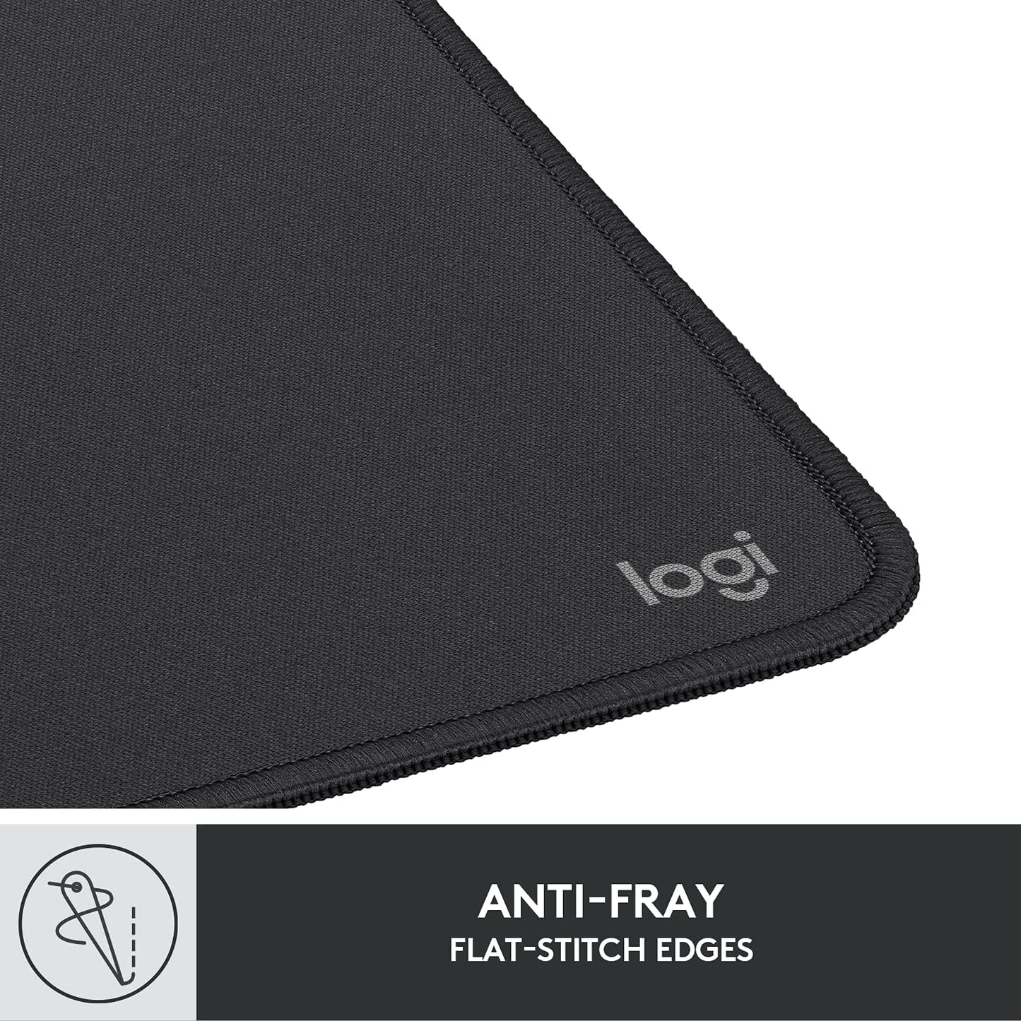 Logitech Studio Series Computer Mouse Pad - Graphite | Anti-slip rubber base, easy gliding surface, durable materials, portable design, for computers