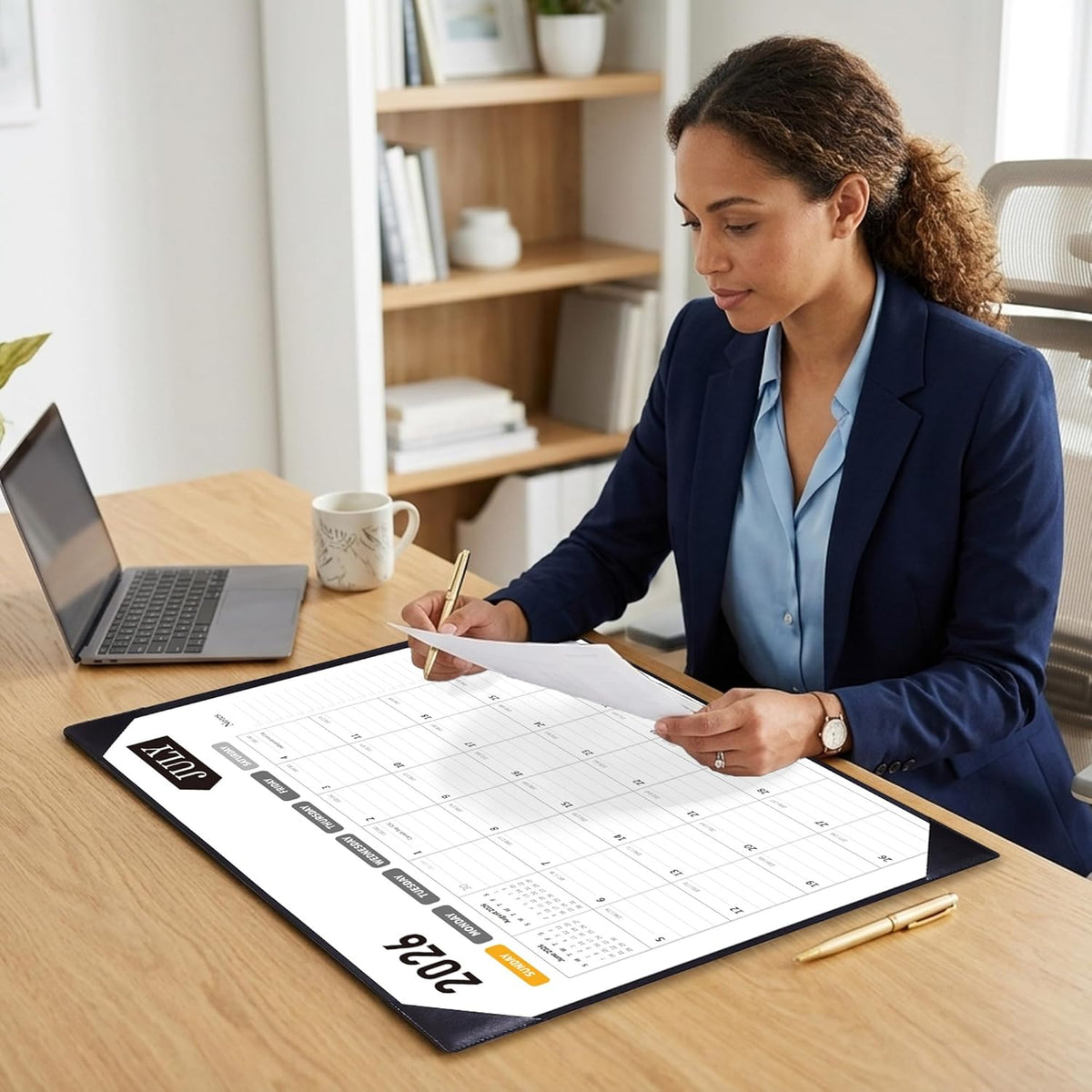 Desk Calendar 2026-2027, 22 x 17, Jun. 2026-Dec. 2027, PU Desk Pad | Academic Planner and Desktop Calendar for Teachers, Students, Home Office, Back to School Supplies, Desk Accessories