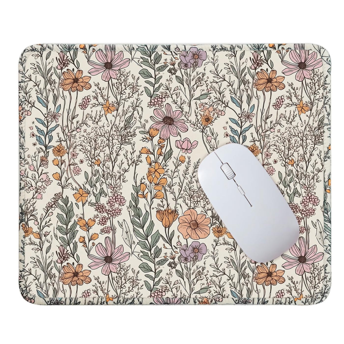 Mouse Pad for Desk with Stitched Edge, Premium Cute Washable Mouse Pads. Computer Mousepad with Non-Slip Rubber Base, Mousepads for Laptop, 9.25x7.75x0.12 inch (Pink Stripes)