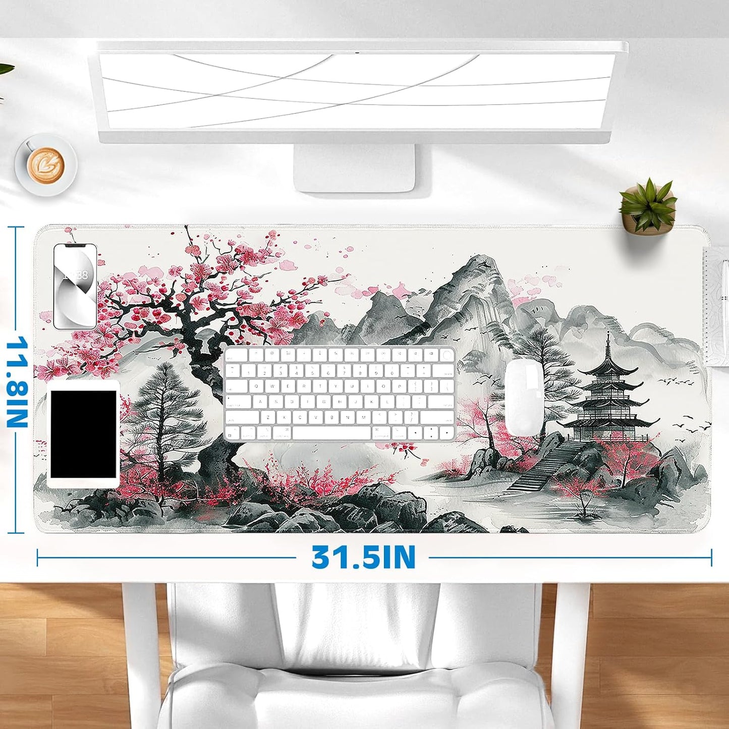 Gaming Mouse Pad, Desk Mat for Keyboard and Mouse, Large Mouse Pad for Desk, Computer Mousepad