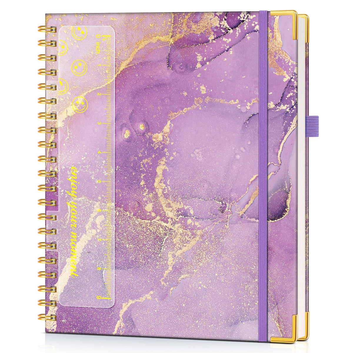 Hardcover Spiral Notebook Journal 8.5” x 11”, A4 Large Leather Notebooks for Women Men, Lined College Ruled Notebook, 50 Sheets/100 Pages, Spiral Bound Journals for Work School Note Taking, Green