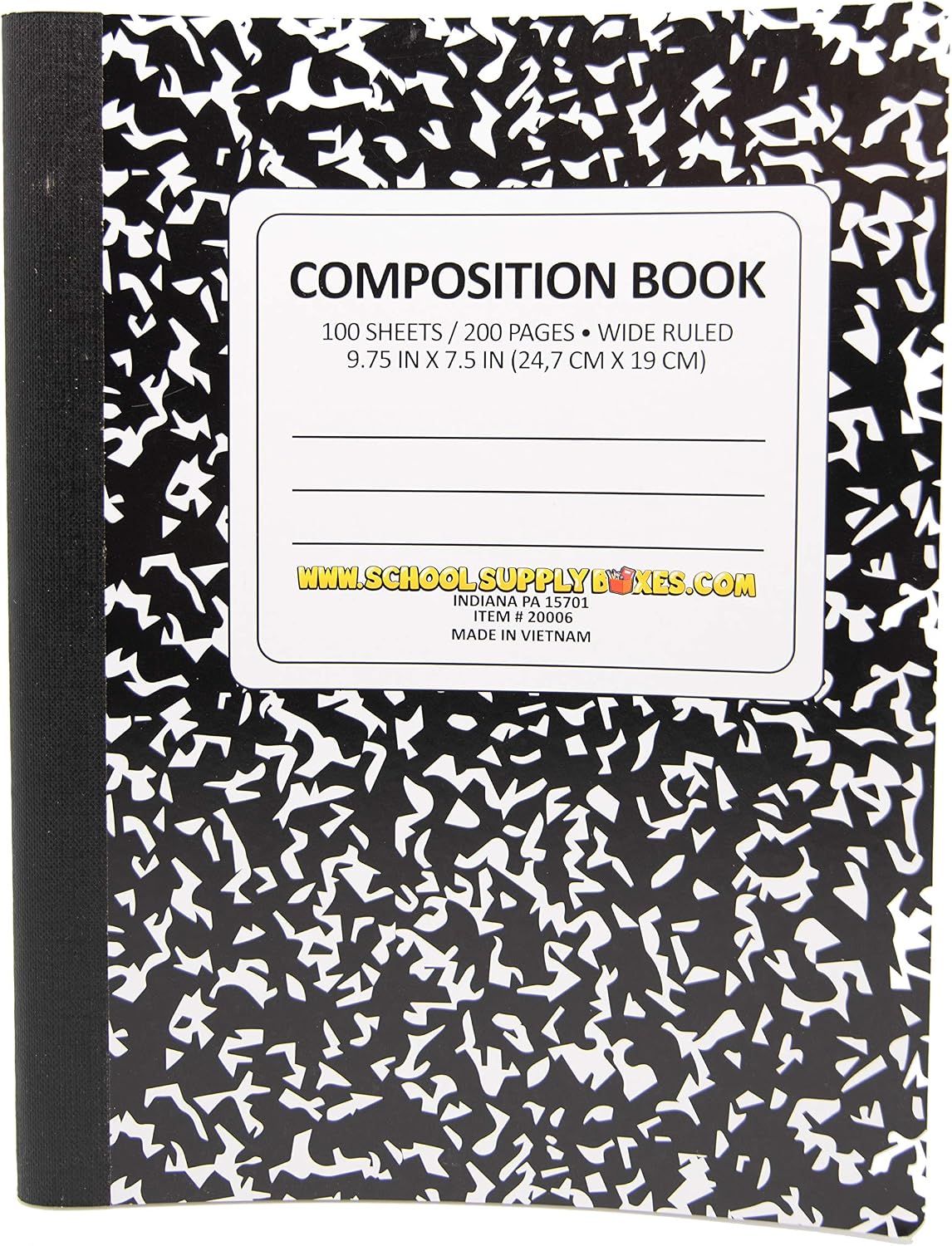 100 Sheet Composition Notebooks - School Supply Boxes - 5 Wide Ruled Writing Notebooks - 1 Black, 1 Red, 1 Green, 1 Blue, and 1 Yellow (Wide Ruled)