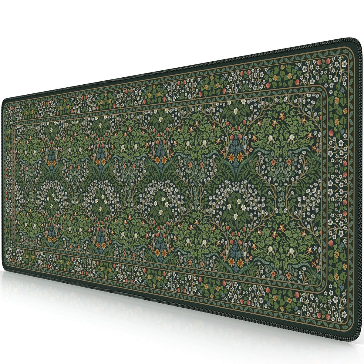 iCasso Desk Mat,Mouse Pad for Office Decor,35.4x15.7in,Deep Green | Back to School Desk Pad Mat, Anti-Slip Big Mousepad with Stitched Edges for Computer Desktop,Smooth Water-Resistant