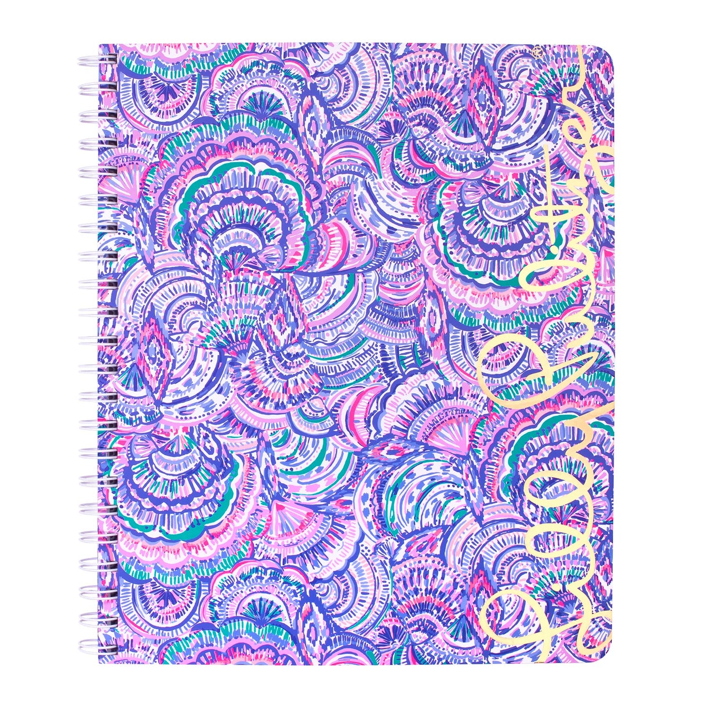 Lilly Pulitzer Large Notebook, Cabana Cocktail | 11" x 9.5" Blue Spiral Journal with Durable Hardcover, 160 College Ruled Pages, Metal Spiral, and Pocket Page