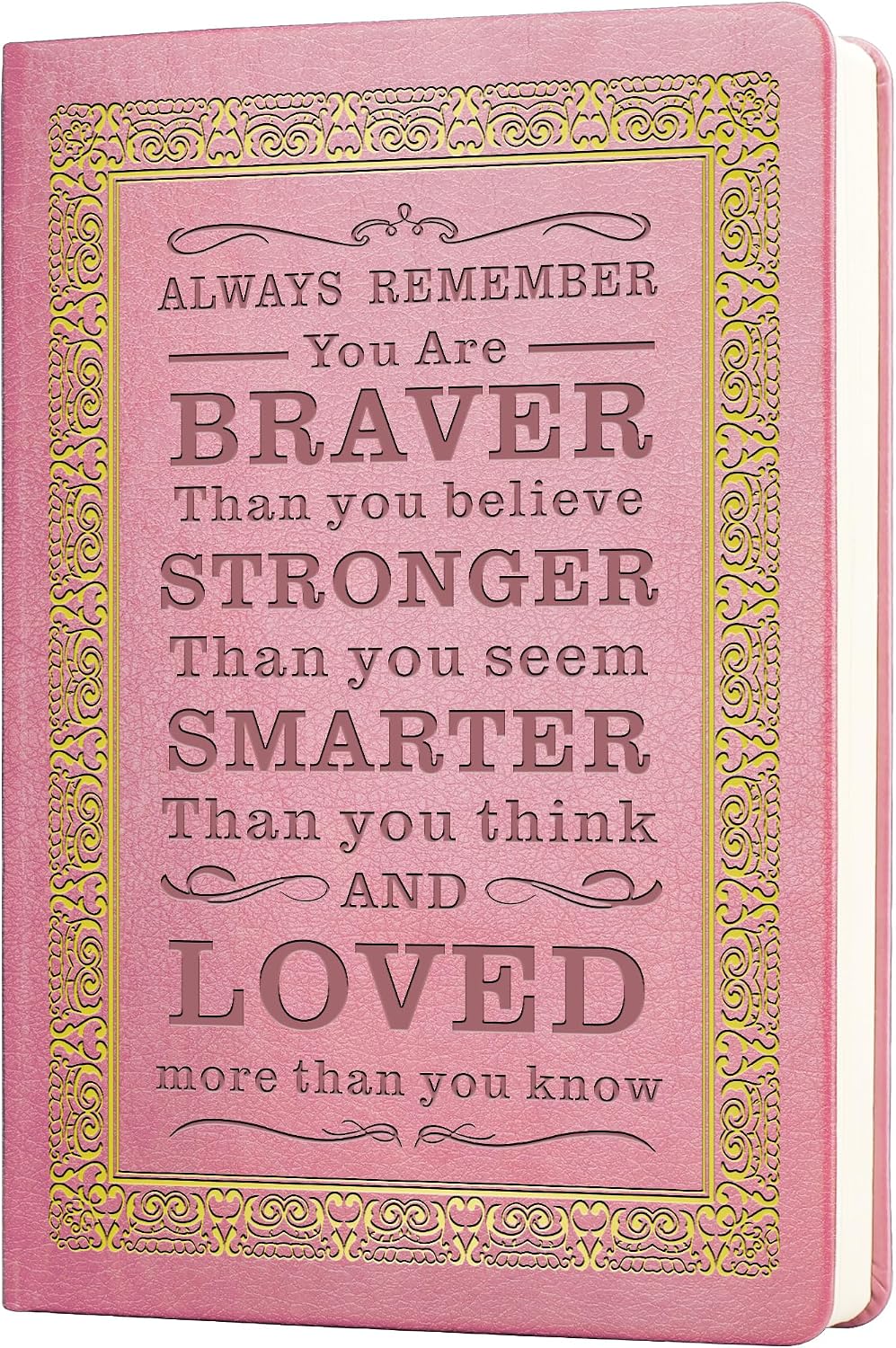 JOHSBYD Pink Journal for Women - A5 Lined Hardcover Notebook | and Diary for Teen Girls, 200 Pages 100GSM Bleedproof Paper, cute notebook for Travel, Work, School(Pink)